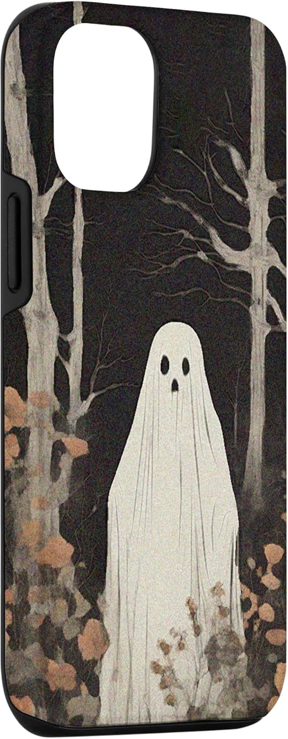 Funda para iPhone 1212 Pro, diseño floral vintage con diseño de fantasmas de Halloween