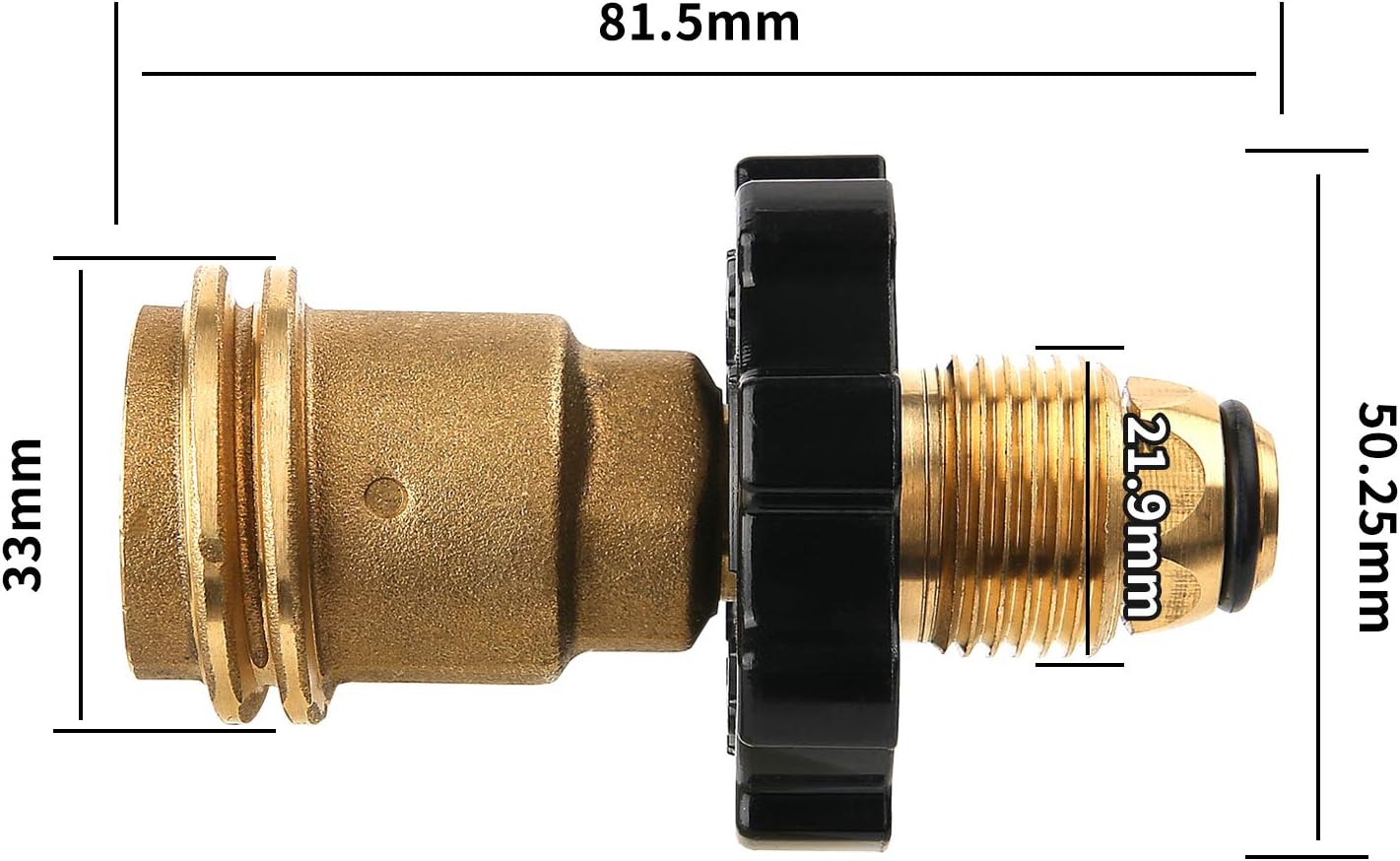 Solimeta Adaptador de tanque de propano de ajuste universal que convierte la rosca POL a rosca QCC1, adaptador de manguera de propano