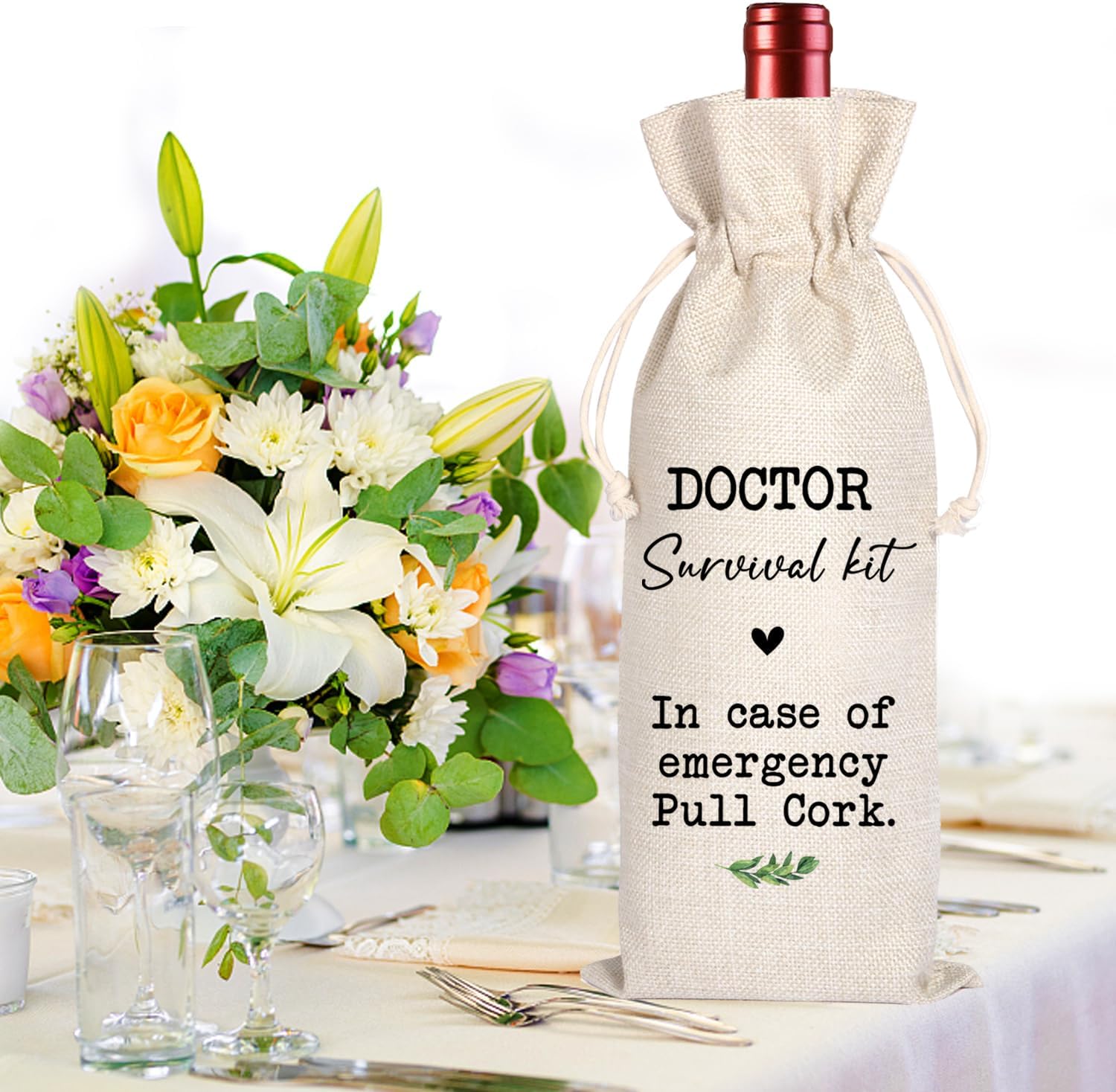 Regalos para médicos, kit de supervivencia para médicos, regalos de graduación de médicos, regalos únicos para médicos, bolsa de vino de