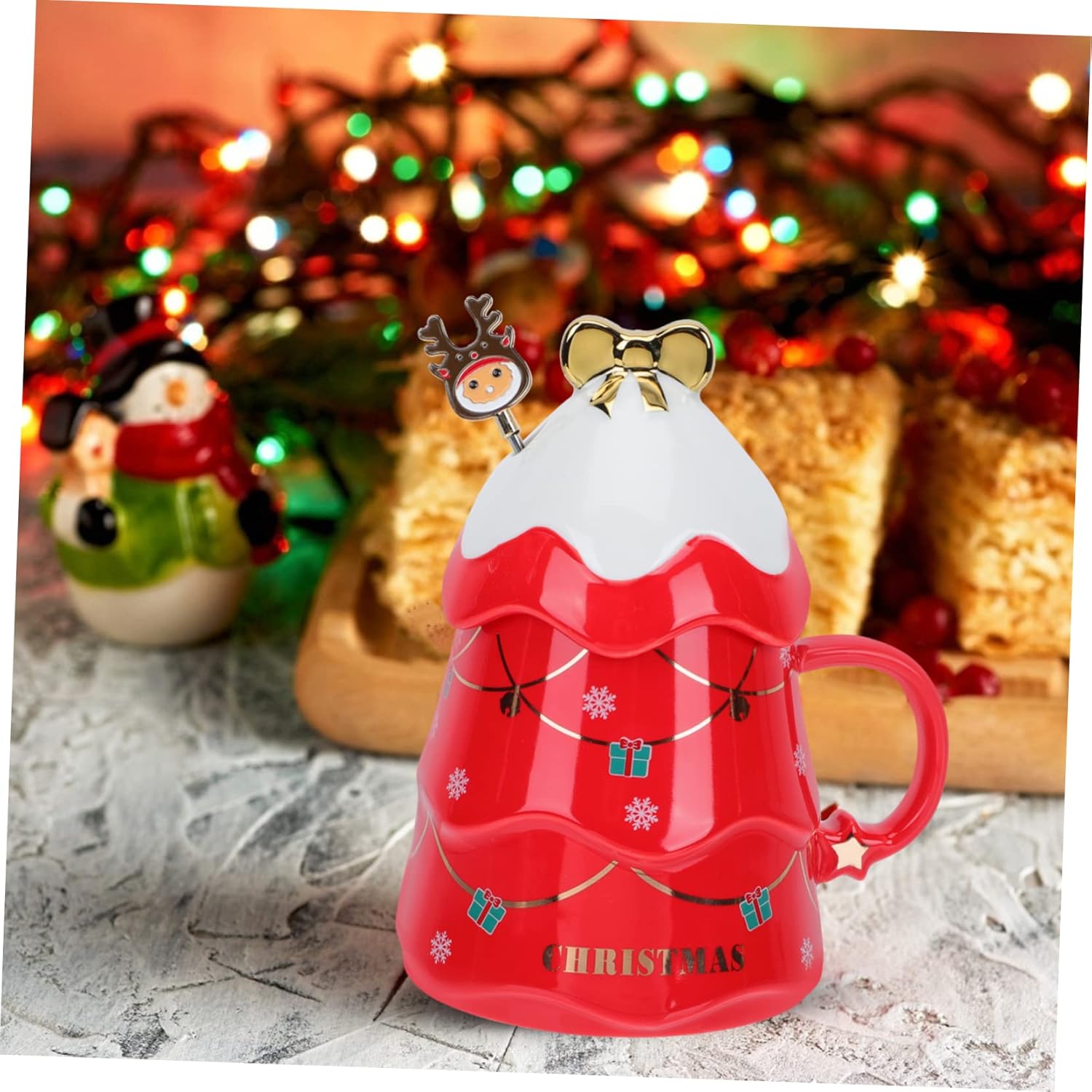 BESTOYARD 2 juegos de tazas de Navidad retro Latte Cup Cartoon Holiday Cup Retro Ceramic Mug Christmas Drink Cup Christmas Mug Christmas Mug with
