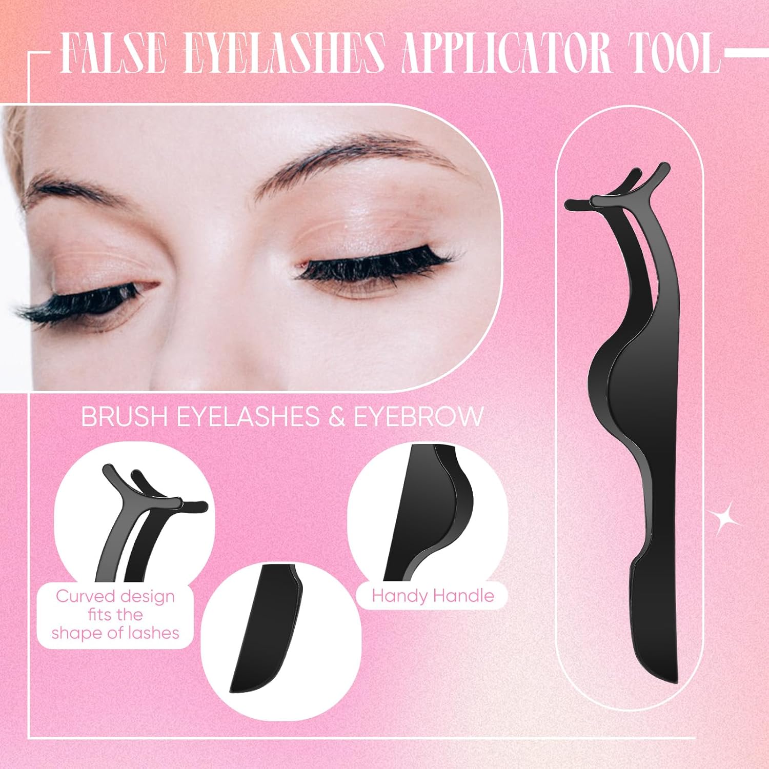 Juego de 8 pinzas para pestañas, aplicador de pestañas para cejas, herramientas de extensión de pestañas, aplicador de pestañas postizas, pinzas