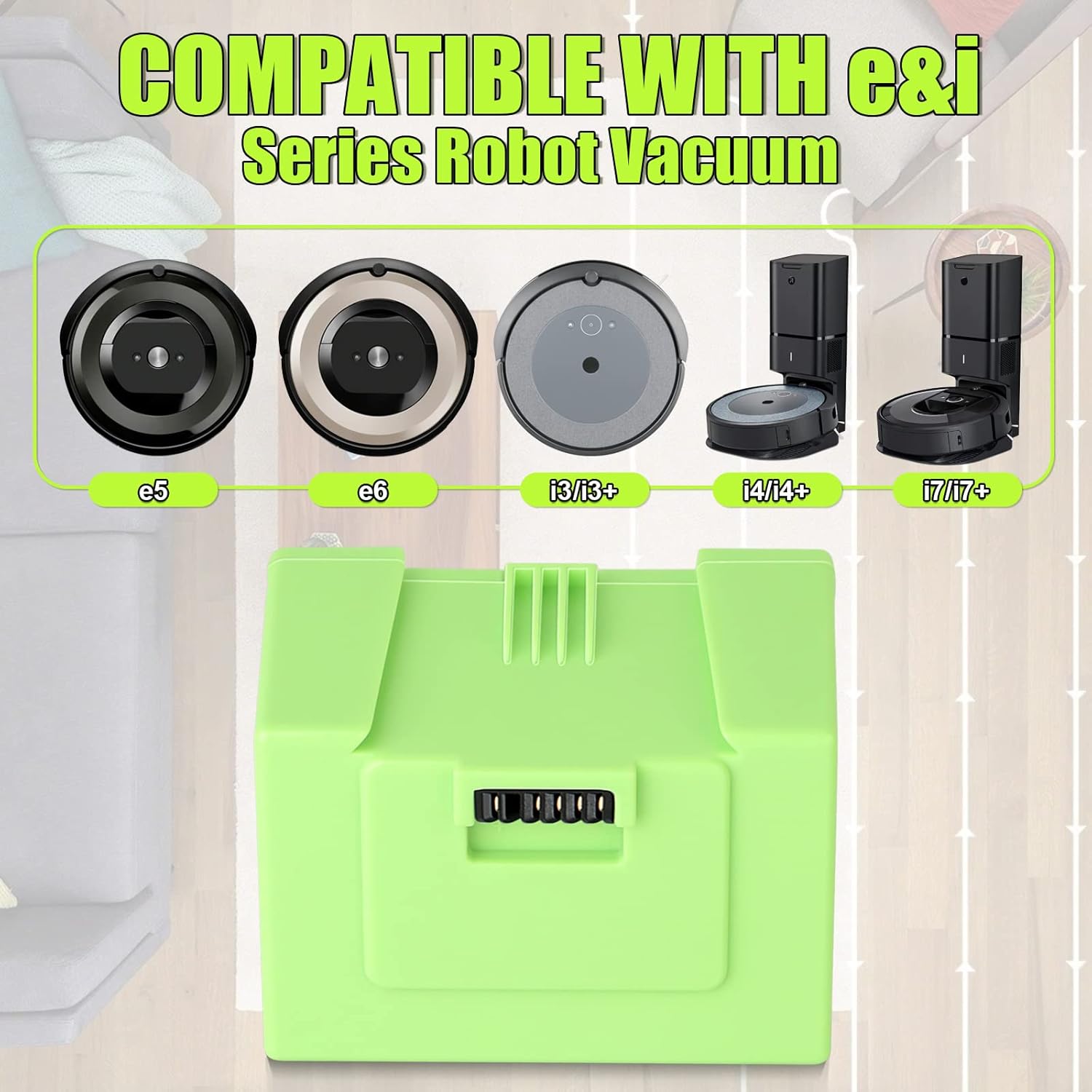 POWITEC Batería de 3500 mAh para iRobot Roomba I7 i7158 i7+ 7150 7550 i3 3150 i3+ 3550 i4 4150 i4+ 4552 i6 Batería de iones de litio de repuesto de
