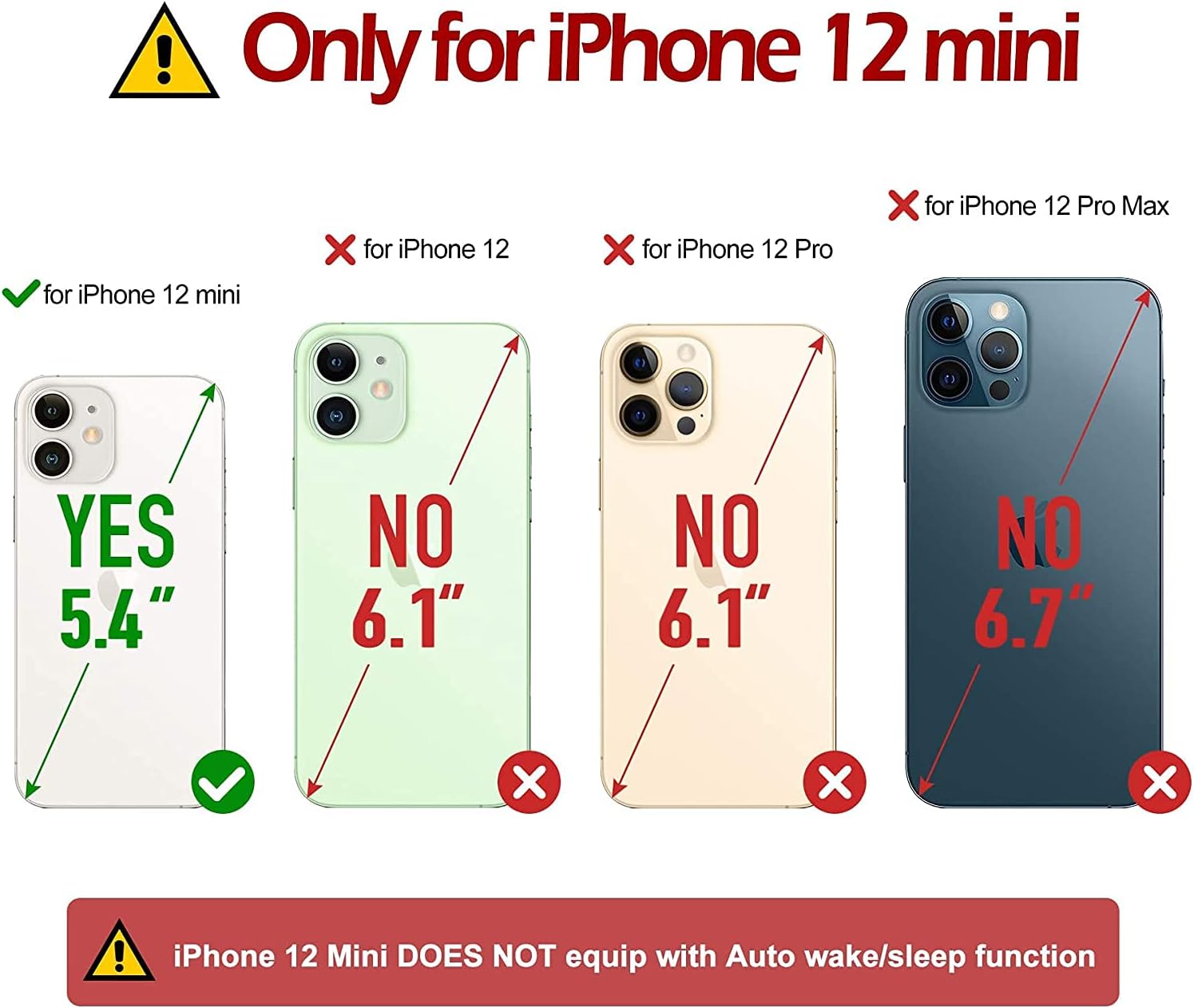 SURAZO Funda para iPhone 12 Mini de piel auténtica  RFID 3 ranuras para tarjetas y bolsillo para efectivo, cierre magnético seguro más función de