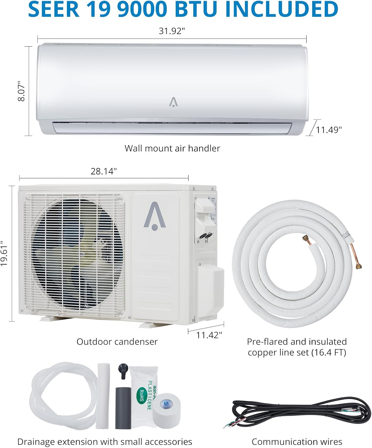 CMS18 – Aire acondicionado de sistema dividido, blanco