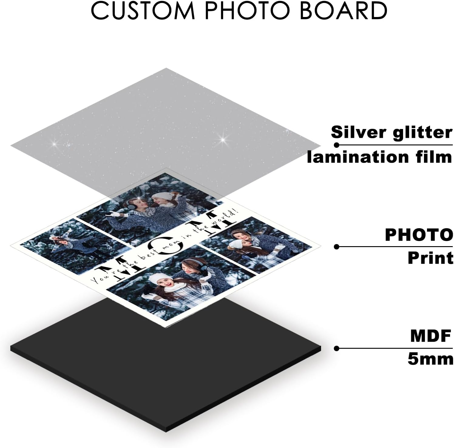 Custom Style Marcos de fotos personalizados con caballete, regalos de fotos personalizados para bebés, amigos, familia, mascotas, marco de forma