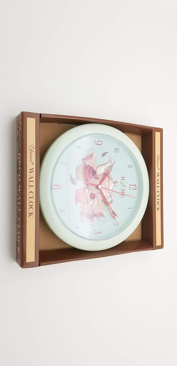 UNIWARE – Reloj de pared para cocina, diseño de té y magdalenas