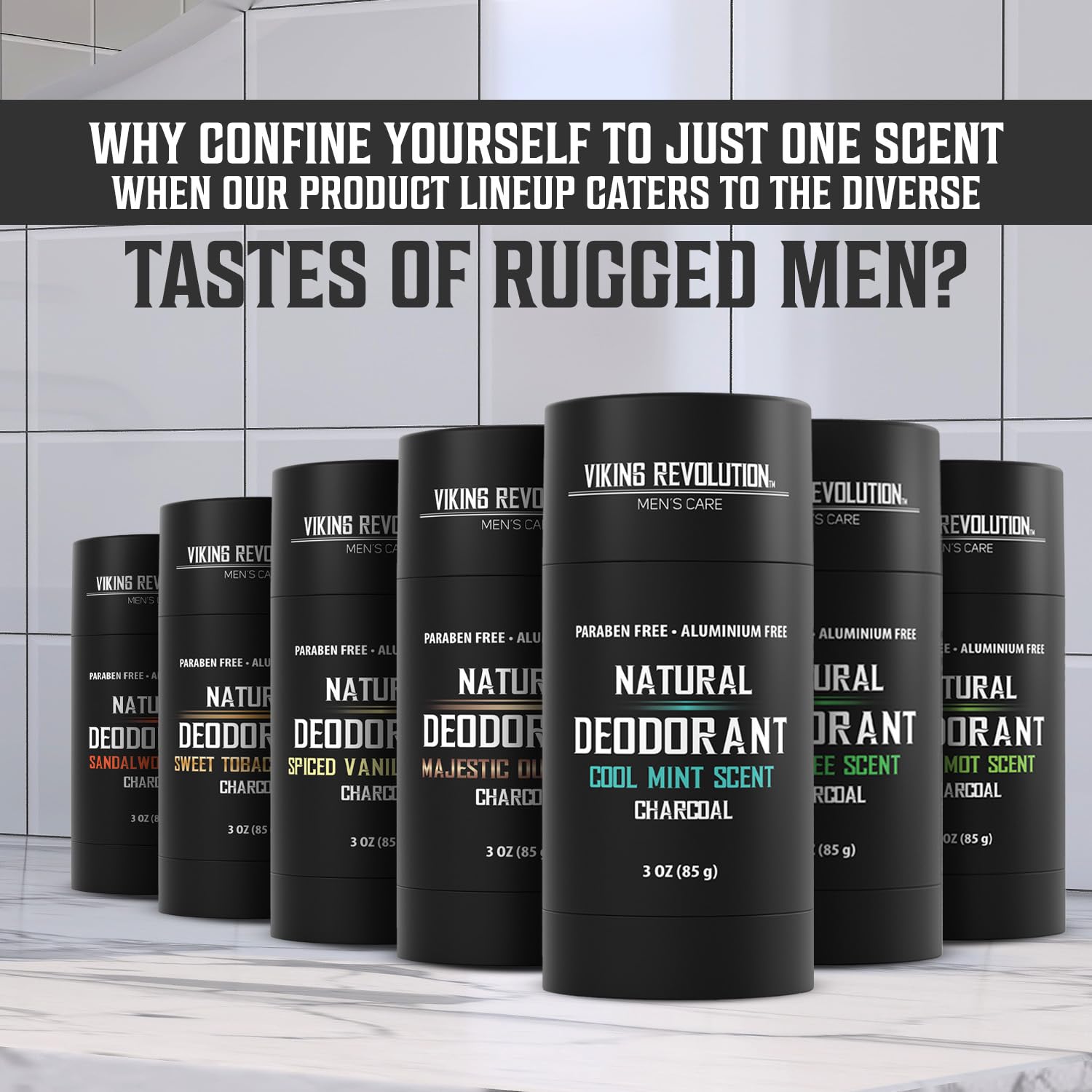 Viking Revolution Cool Mint Desodorante para hombres, desodorante natural para hombres, desodorante de carbón para hombres con manteca de karité,