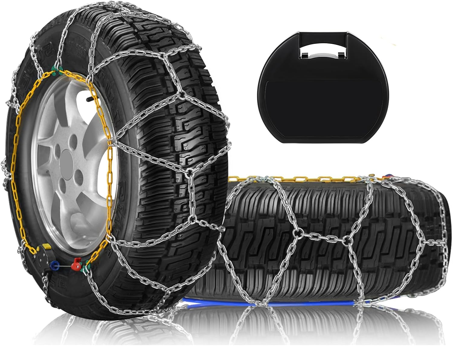SCITOO HKN100 – Cadenas de nieve de instalación rápida y fácil, cadena de tracción de neumáticos para automóviles, camionetas, SUV, cadenas