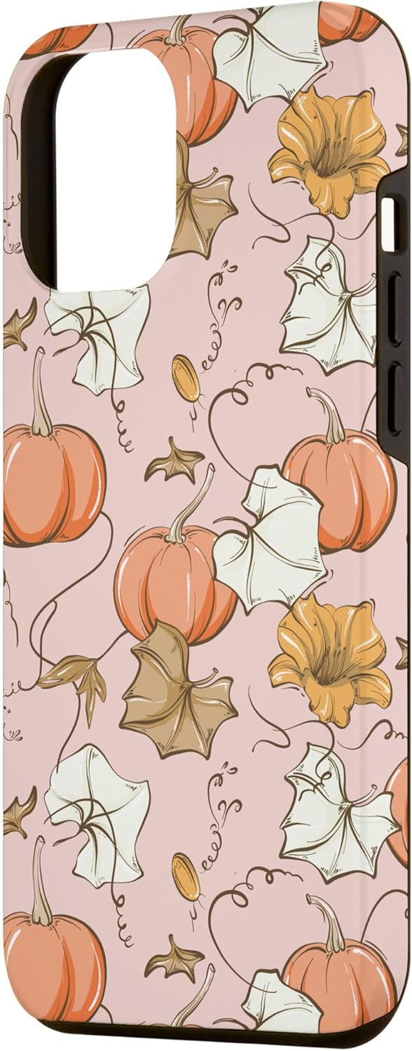 Funda de calabaza a cuadros para iPhone 14 Pro Max 13, color rosa