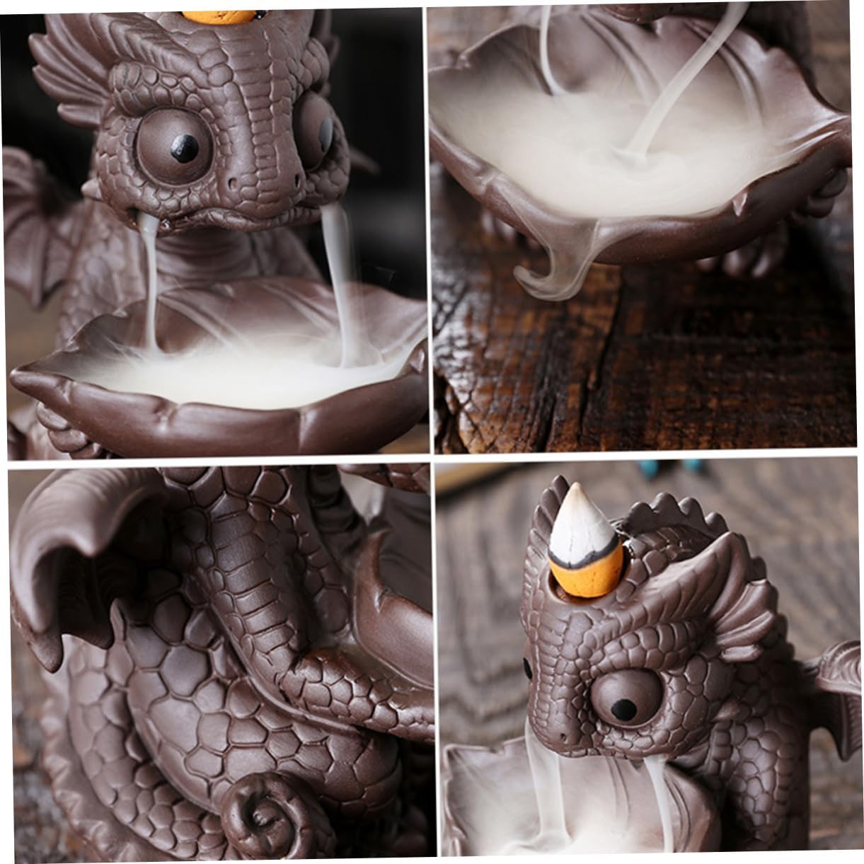 Quemador de incienso de dinosaurio, cascada de mesa, decoración de escritorio, decoración del hogar, soporte de incienso de reflujo, cascada de