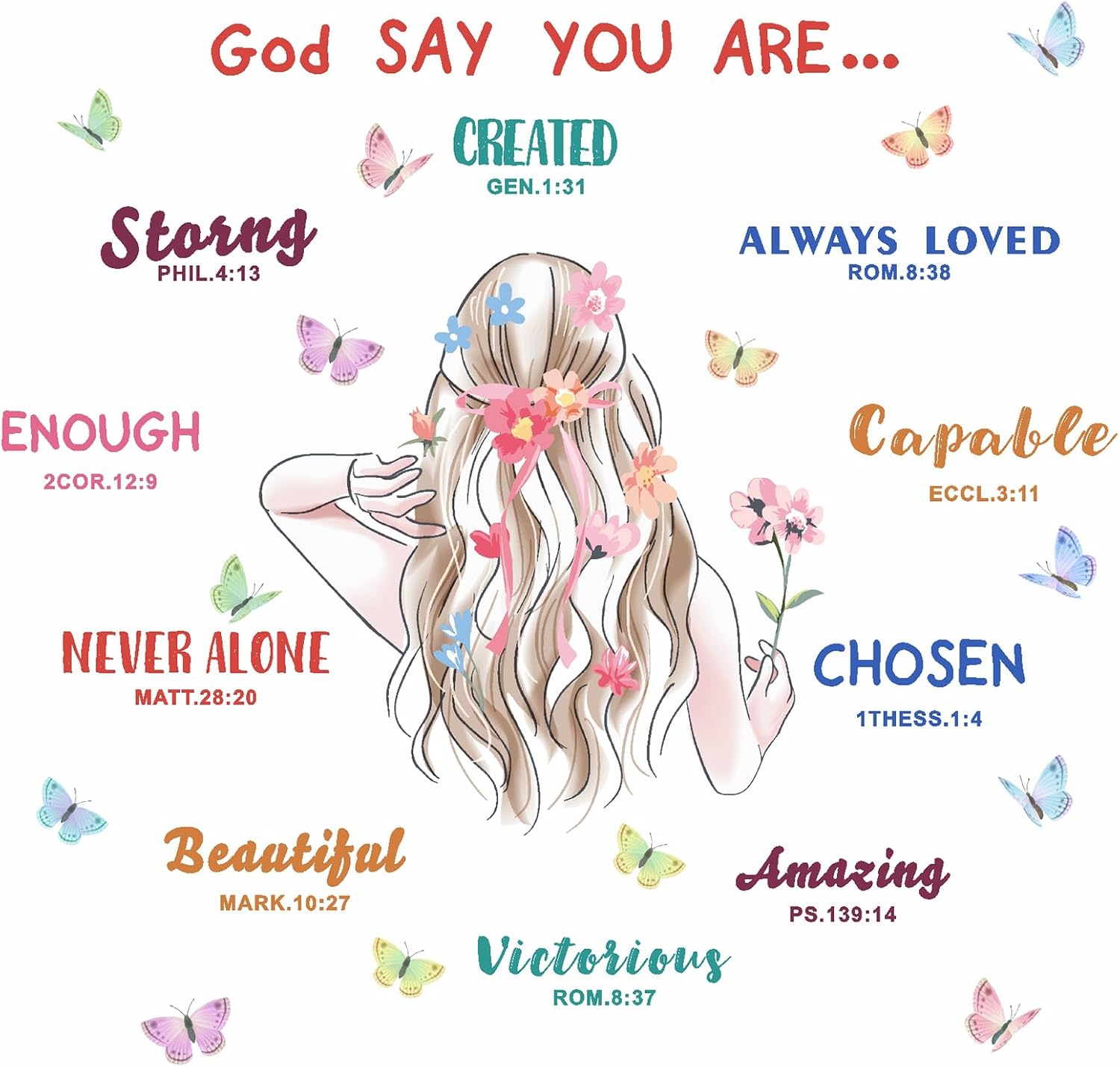 Calcomanías de pared con citas inspiradoras, coloridas calcomanías de pared motivacionales para niñas, citas positivas, calcomanías de pared