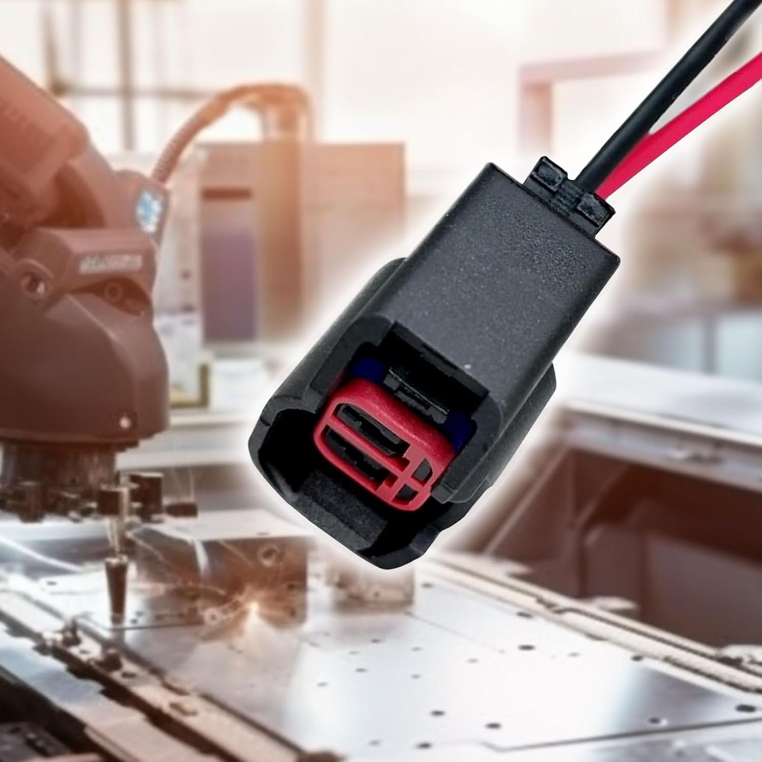 GKmow Pack-2 EV6 EV14 Conector del inyector con cable, conector estándar del inyector de combustible de productos del motor para la mayoría de los