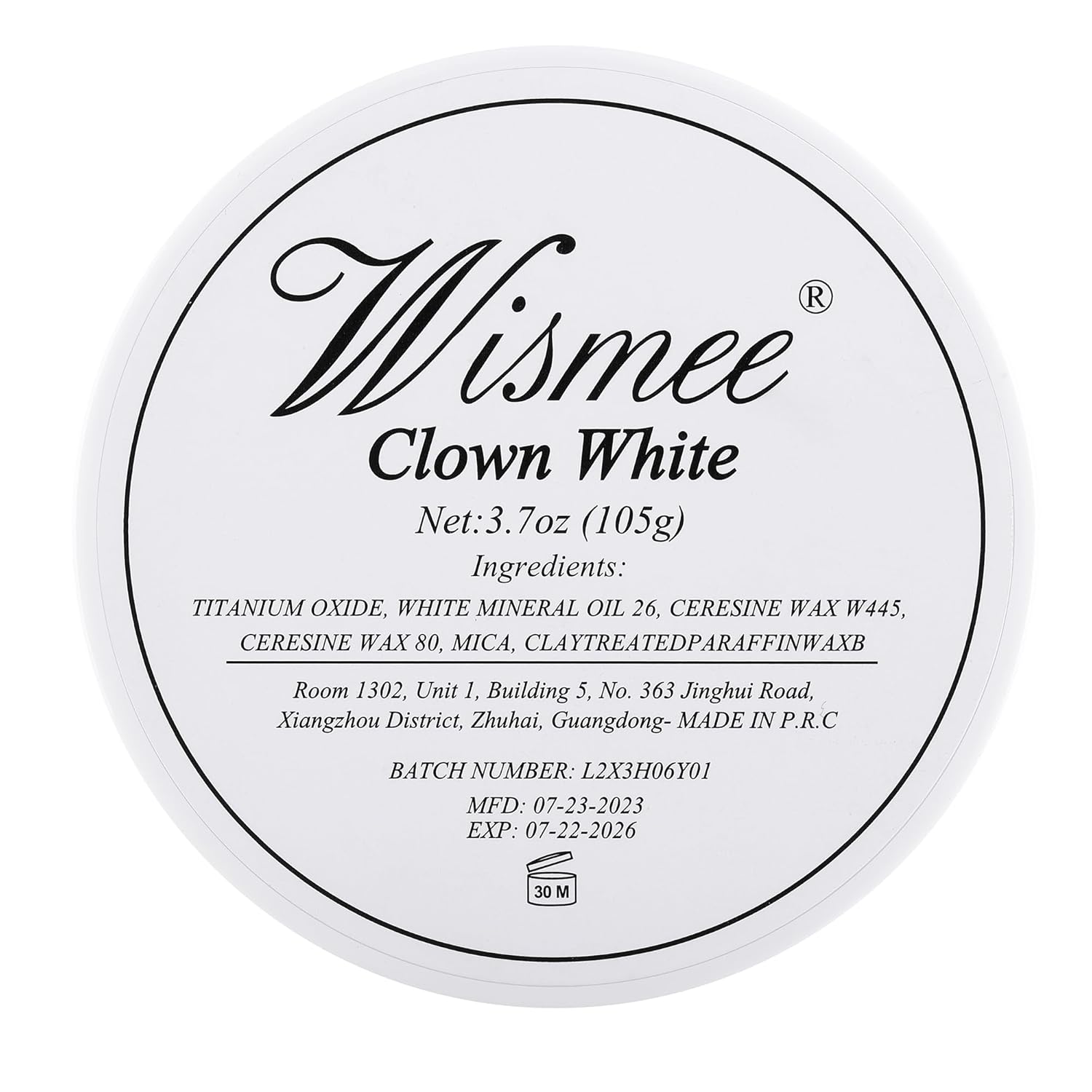 Pintura facial blanca de payaso de 3.70 oz, maquillaje blanco de gran capacidad, pintura blanca clásica para el cuerpo, efectos especiales, kit de