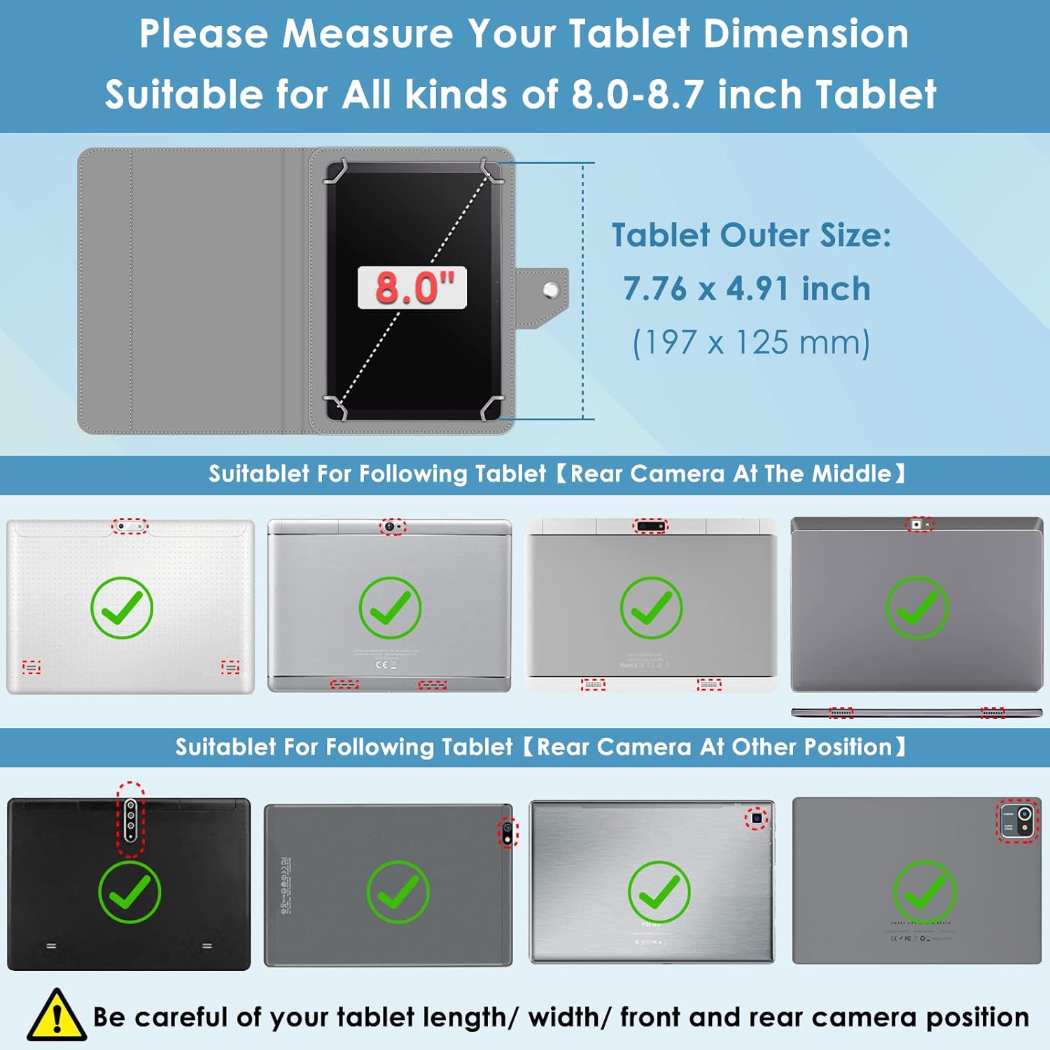 DETUOSI Funda de tableta de 8.0 pulgadas para TCL TAB 8 WiFiTAB 8 LE, Alcatel Joy Tab 2, BLU M8L 8.0″ M8L Plus, Onn 8.0″, Blackview 8.0″ Tablet