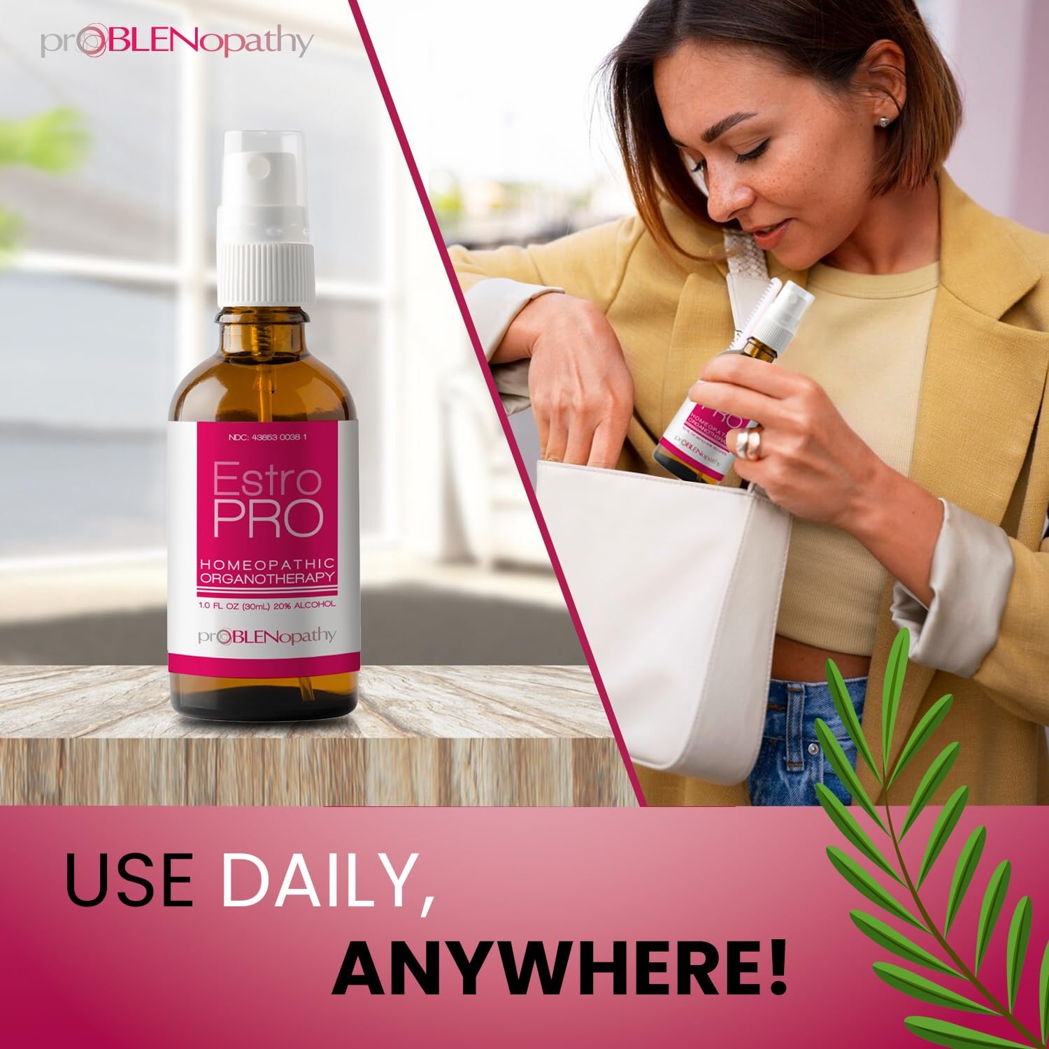 ProBLEN – Spray oral de estrógeno y progesterona para el equilibrio hormonal y el cuidado de la menopausia, 1.0 fl oz, suplemento eficaz para la