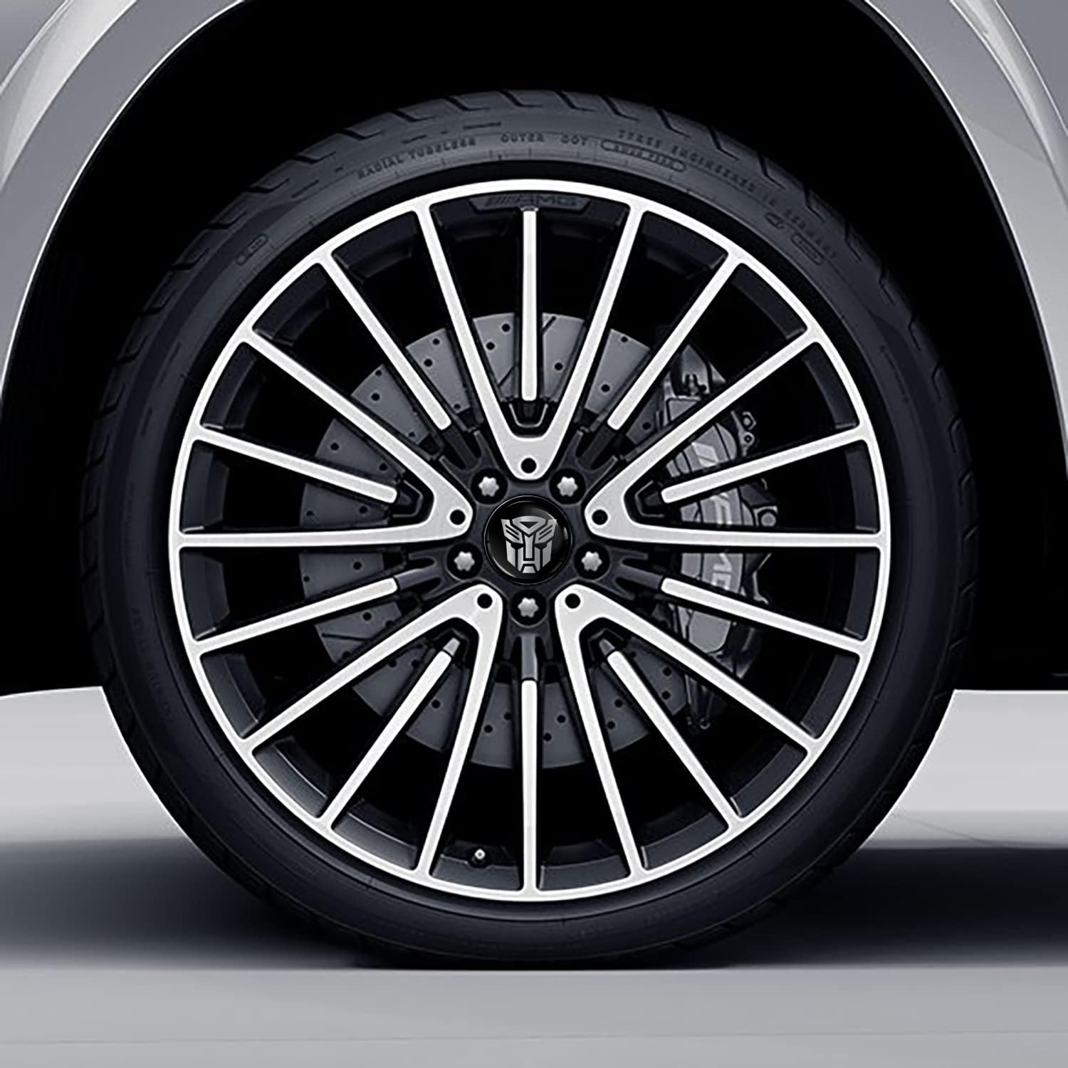 Skino Eu – Juego de 4 tapas centrales de rueda compatibles con Mercedes Benz B66470207  B66470200 negro plateado CM 50