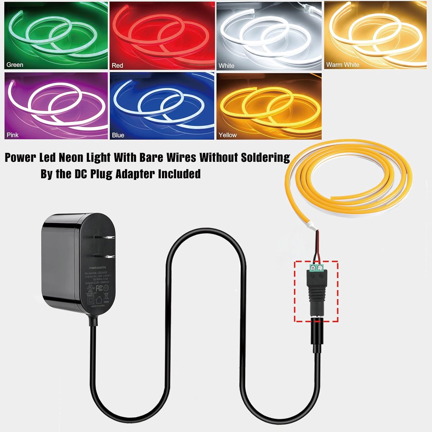 Fuente de alimentación DC de 12 V, Hosyl con certificación UL, fuente de alimentación de 12 voltios y 2 amperios, transformador de 120 V a 12 V con