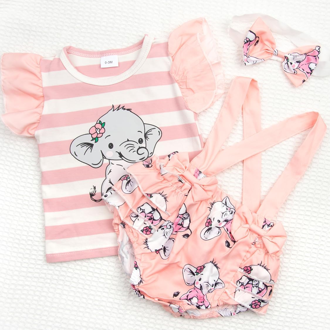 Ropa de muñeca Reborn para niña, trajes naranjas para muñecas Reborn de 20 a 22 pulgadas, accesorios de 3 piezas con patrones de elefante