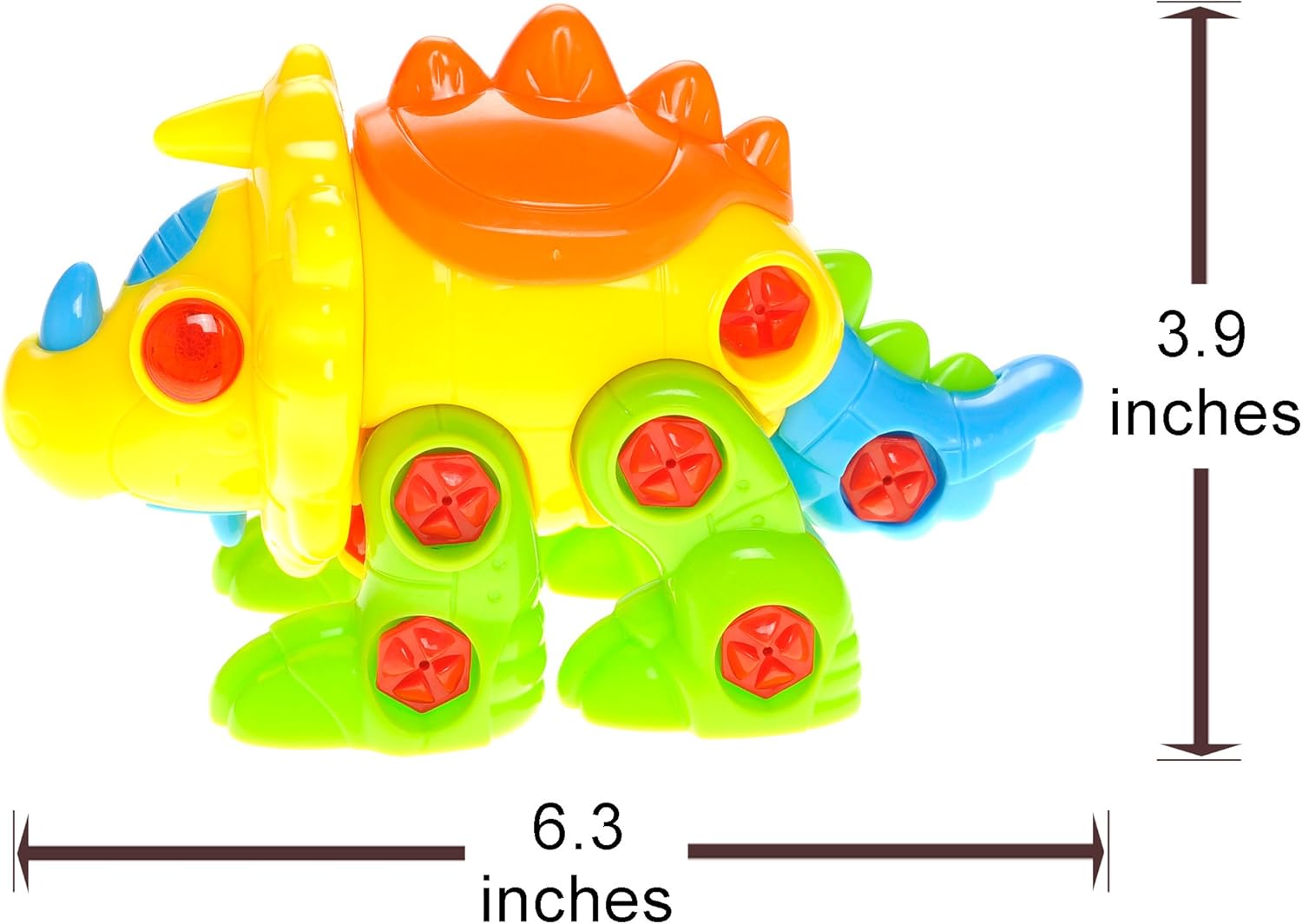 PowerTRC Take-A-Part Educational Triceratops – Dinosaurio de construcción con luces y sonido Juego de juguetes de construcción con 2