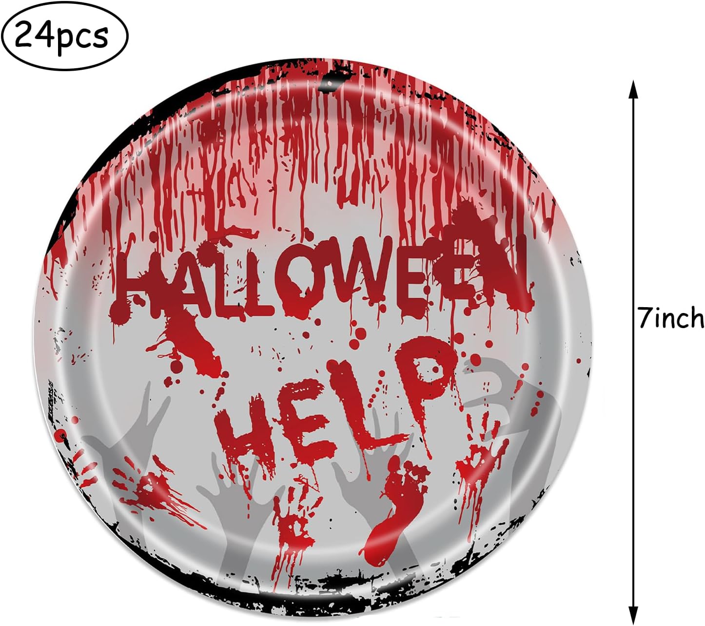 Suministros para fiesta de Halloween  74 piezas de vajilla espeluznante y sangrienta, platos desechables de papel, servilletas, mantel de plástico