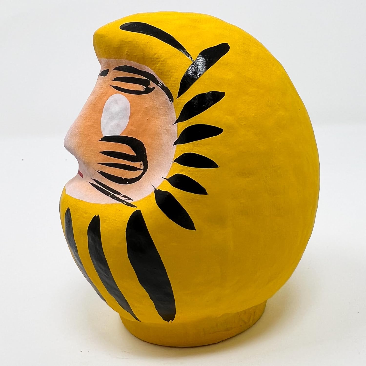 Muñeca Daruma fabricada en Japón, soporte y calidez (amarillo, pequeño, 3.5 pulgadas)