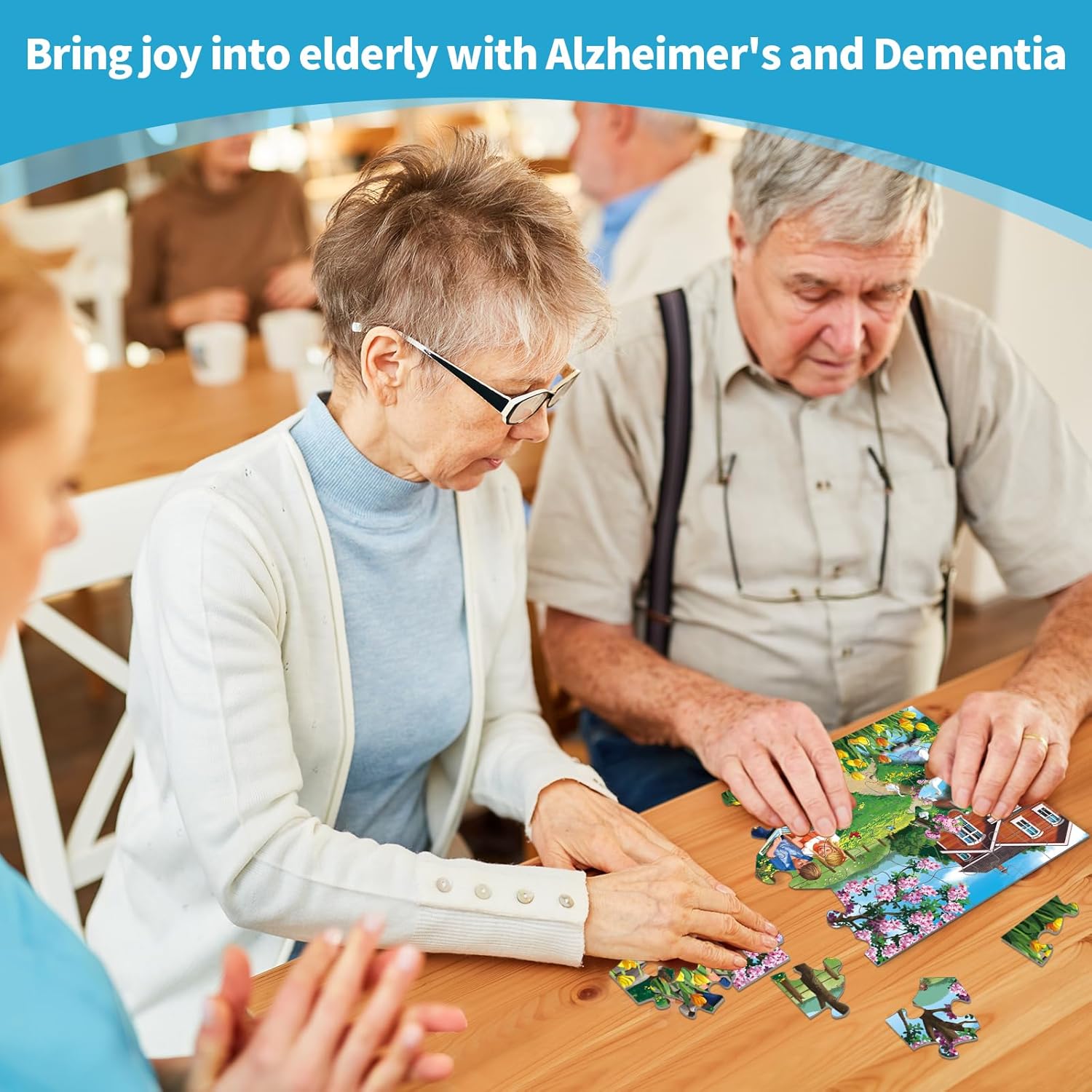 Sunhigh Rompecabezas de demencia para ancianos, rompecabezas grandes de 30 piezas para personas mayores con Alzheimer, actividades de demencia,