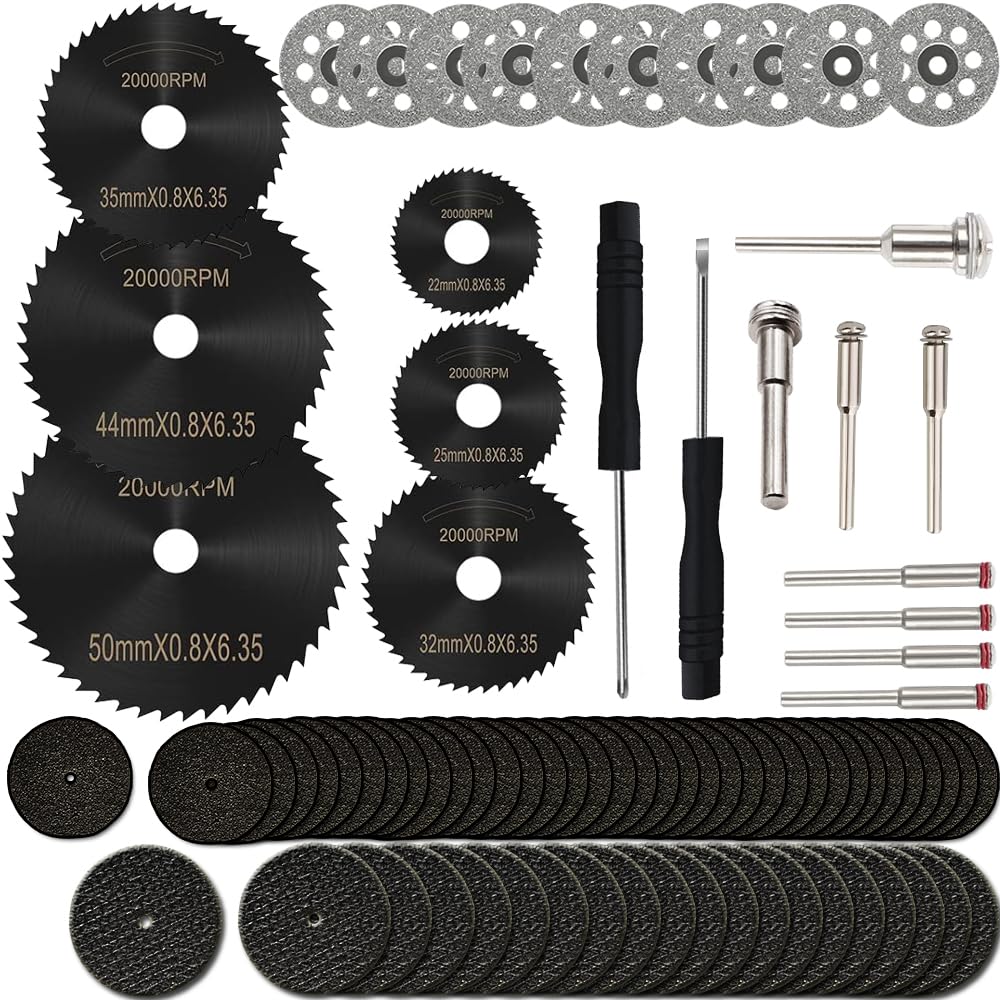 Juego de ruedas de discos de corte para accesorios de herramientas rotativas Dremel, hojas de sierra circulares HSS Kit de rueda de corte de resina