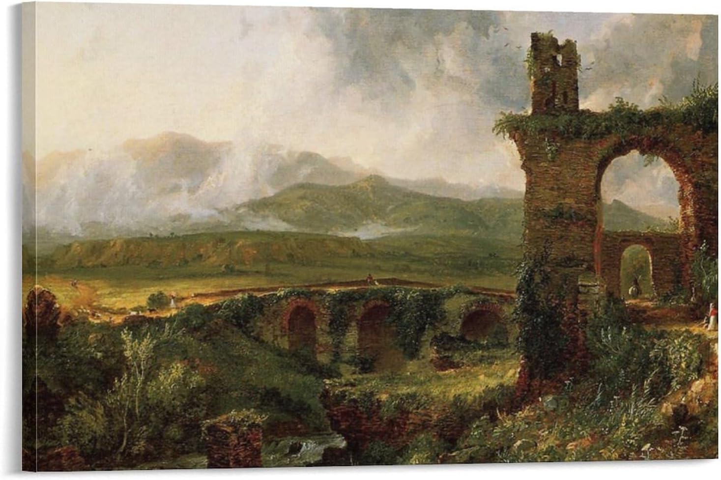 Thomas Cole A View near Tivoli (Morning) Canvas Wall Art Prints Poster Gifts Photo Picture Painting Posters Room Decor Home Decorative
