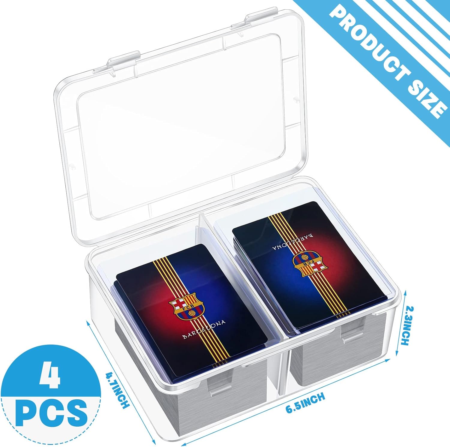 Caja de almacenamiento de 300 tarjetas compatible con MTG TCG, caja de almacenamiento de tarjetas coleccionables de plástico transparente con