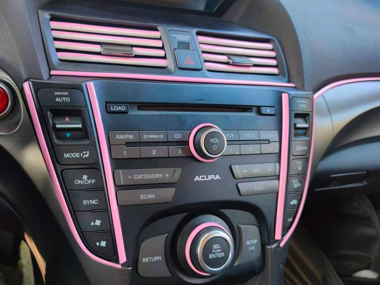 Tira decorativa de color rosa suave autoadhesiva para exterior e interior, moldura universal para salpicadero, ventana, puerta, cuerpo lateral, tira