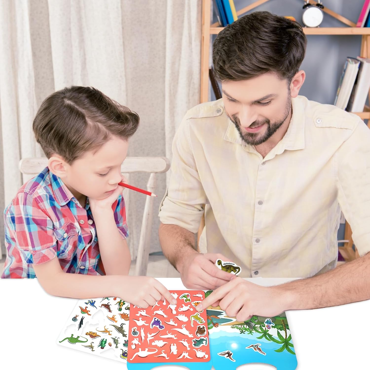 Libro de calcomanías reutilizables para niños, libros de actividades de aprendizaje de dinosaurios, libro silencioso de gelatina para escuela,