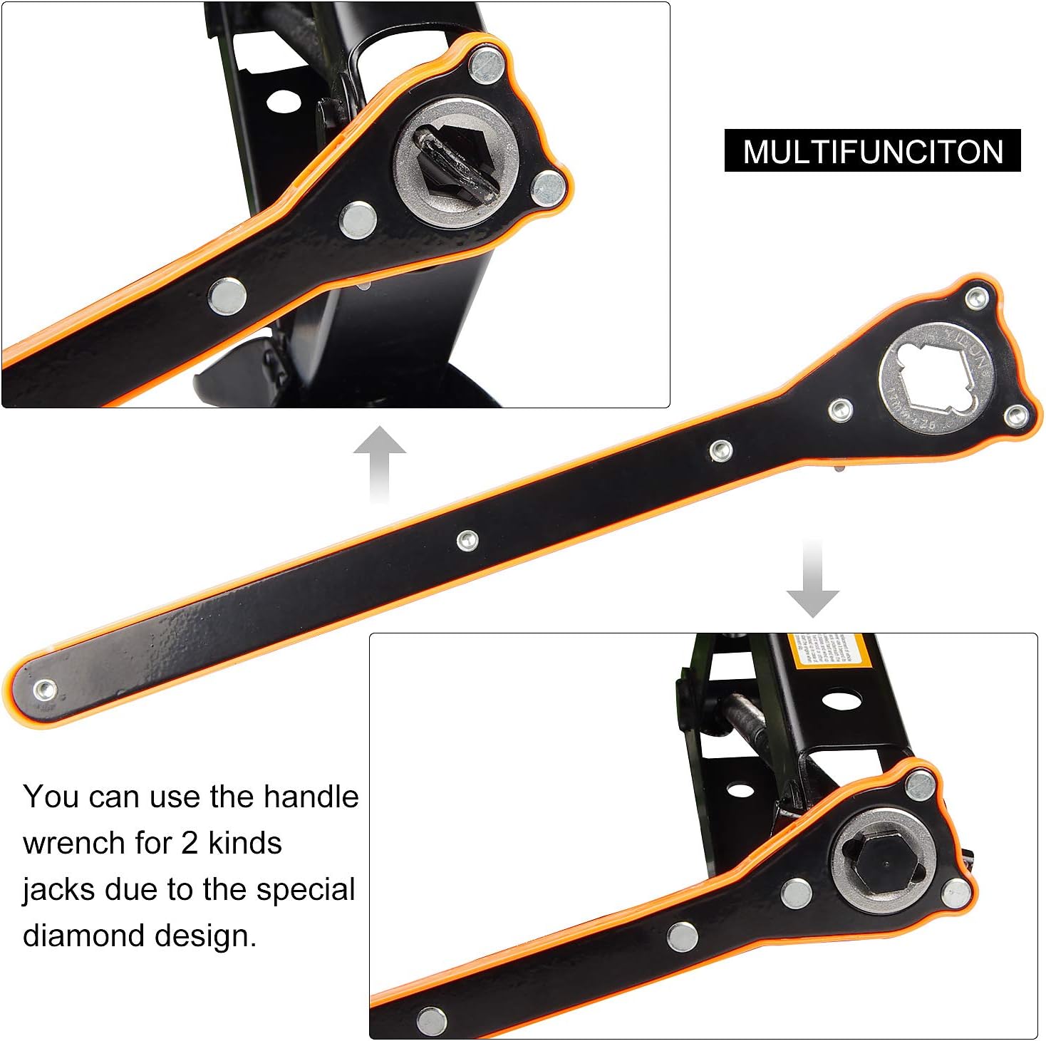 CPROSP Kit de gato de coche con manivelallavellave de oreja, gato de elevación de tijera Max 2.5T para AutoSUVMPV, Gato para Carro con bolsa