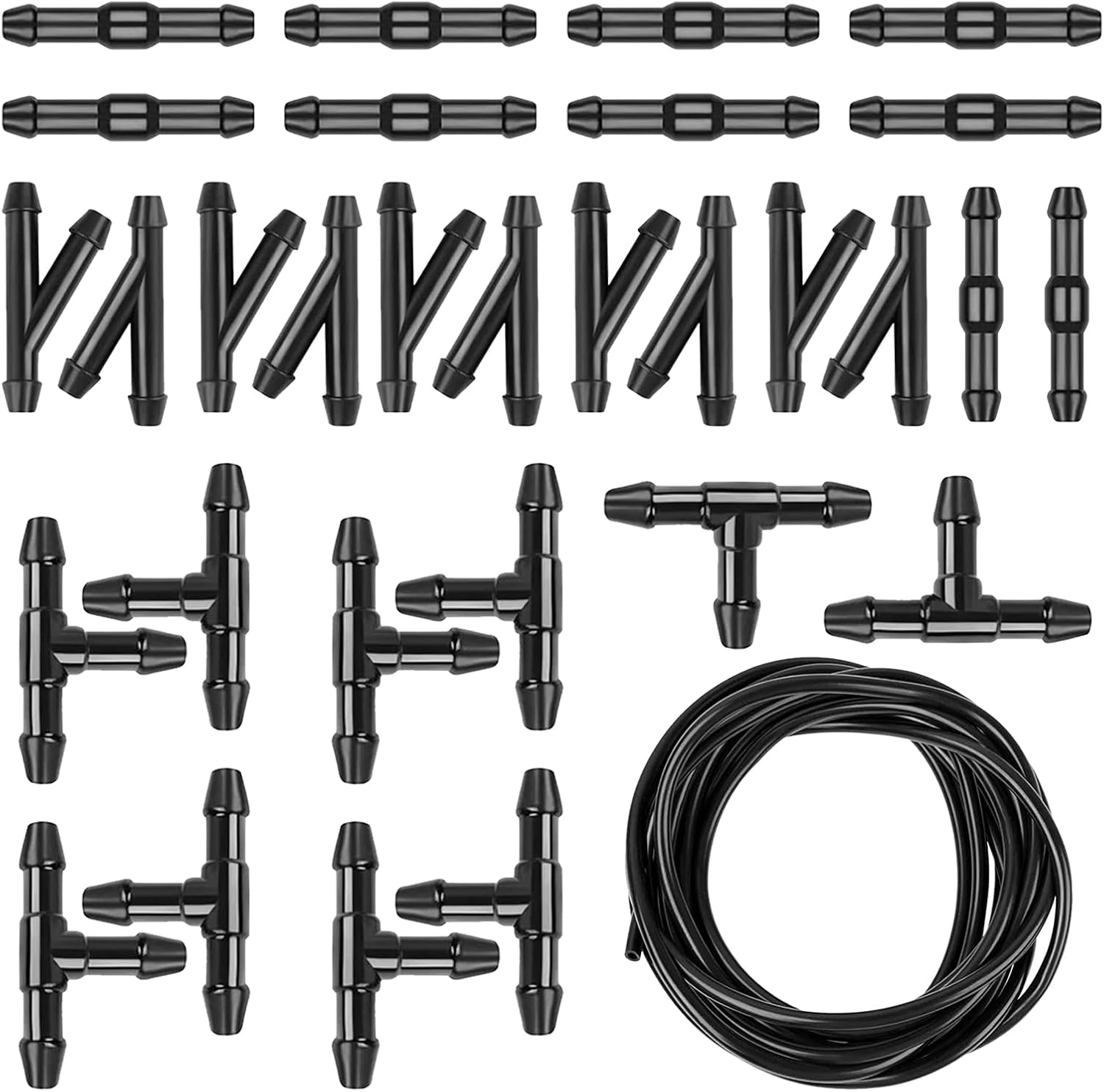 Gseigvee Kit de 30 mangueras para limpiaparabrisas de automóvil, manguera de líquido de lavadora de 13.1 pies, conector de manguera en T tipo Y tipo