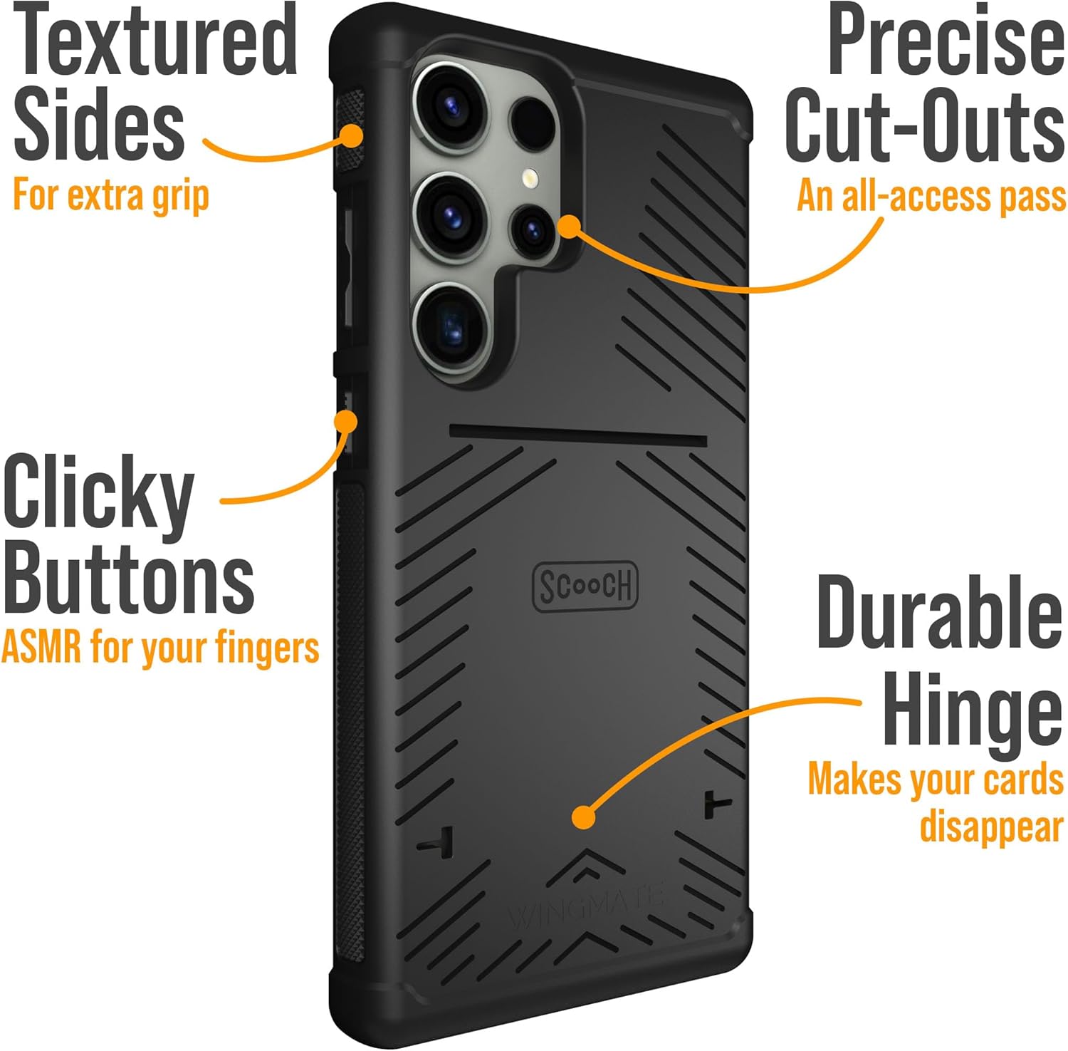 Scooch Funda para Samsung Galaxy S23 Ultra con tarjetero Wingmate Funda tipo cartera para Samsung Galaxy S23 Ultra con ranura oculta para tarjetas y