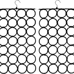 Tosnail Paquete de 2 soportes para colgar bufandas, ahorrador de espacio para corbata, cinturón, bufandas, calcetines, color negro Tosnail Paquete de 2 soportes para colgar bufandas, ahorrador de espacio para corbata, cinturón, bufandas, calcetines, color negro