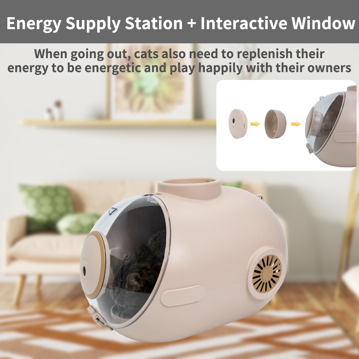 Mochila para gatos y mascotas, mochila submarina transpirable para gatos, cápsula espacial, perros y gatos pequeños y medianos con ventilación para