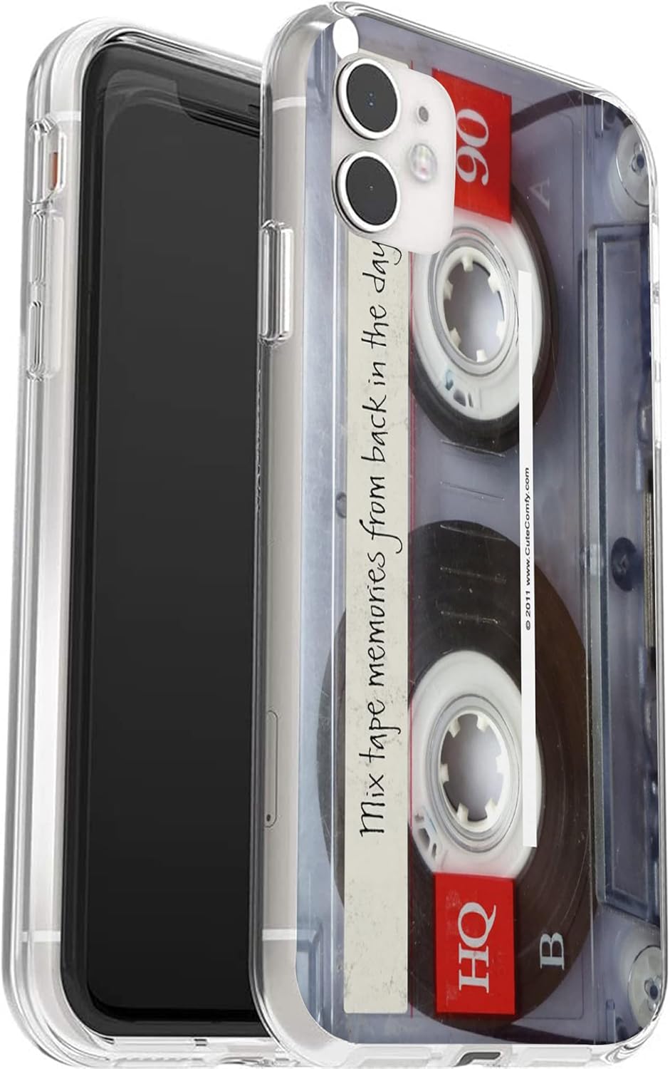 Funda compatible con iPhone 11  Vintage 80s Cassette Mixtape Retro Chic Diseño Suave TPU Elegante Funda protectora delgada para mujeres y niñas