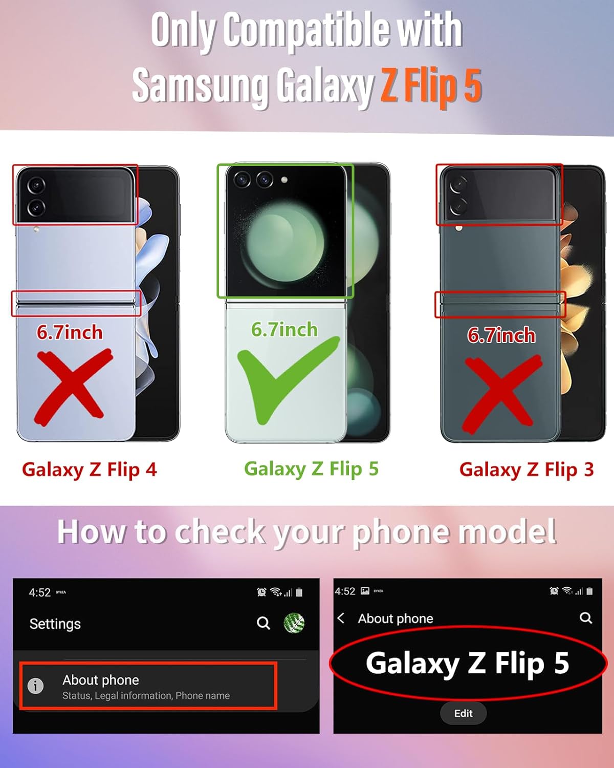 Toycamp Funda para Samsung Galaxy Z Flip 5 con soporte para anillo, diseño de insectos de dibujos animados de mariposa negra, divertida, a prueba de