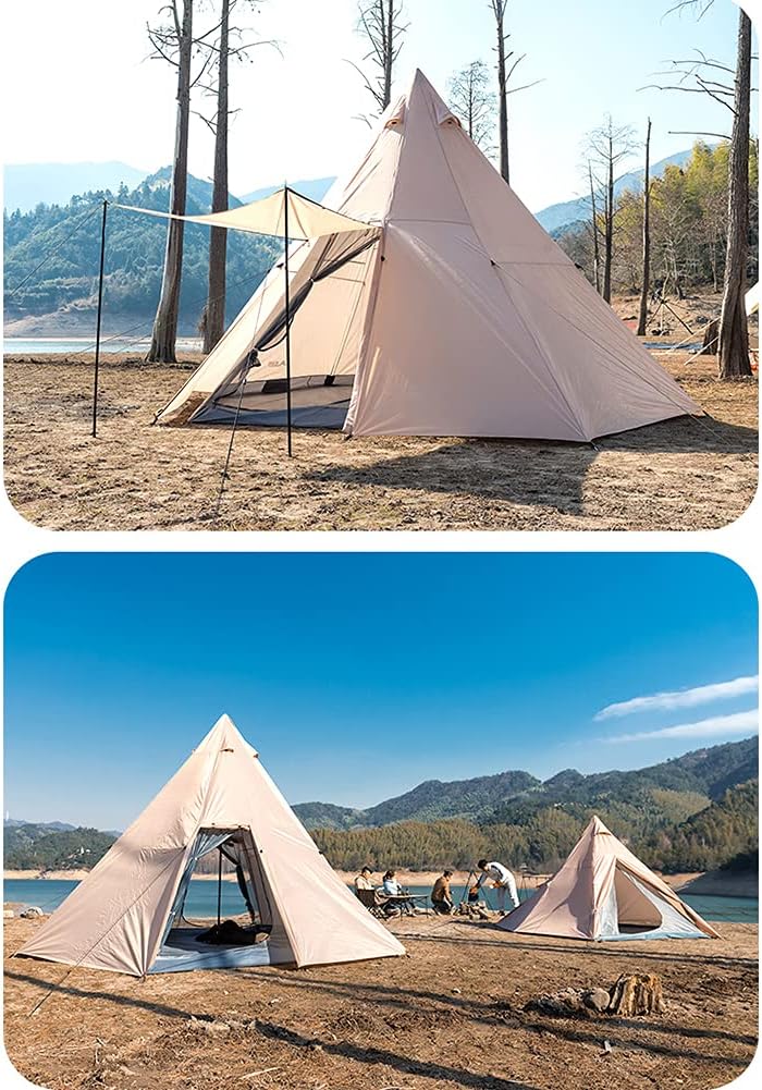 Tienda de campaña Tipi india al aire libre ultraligera Tienda de campaña pirámide familiar para mochileros, camping, senderismo, bushcraft, viajes,