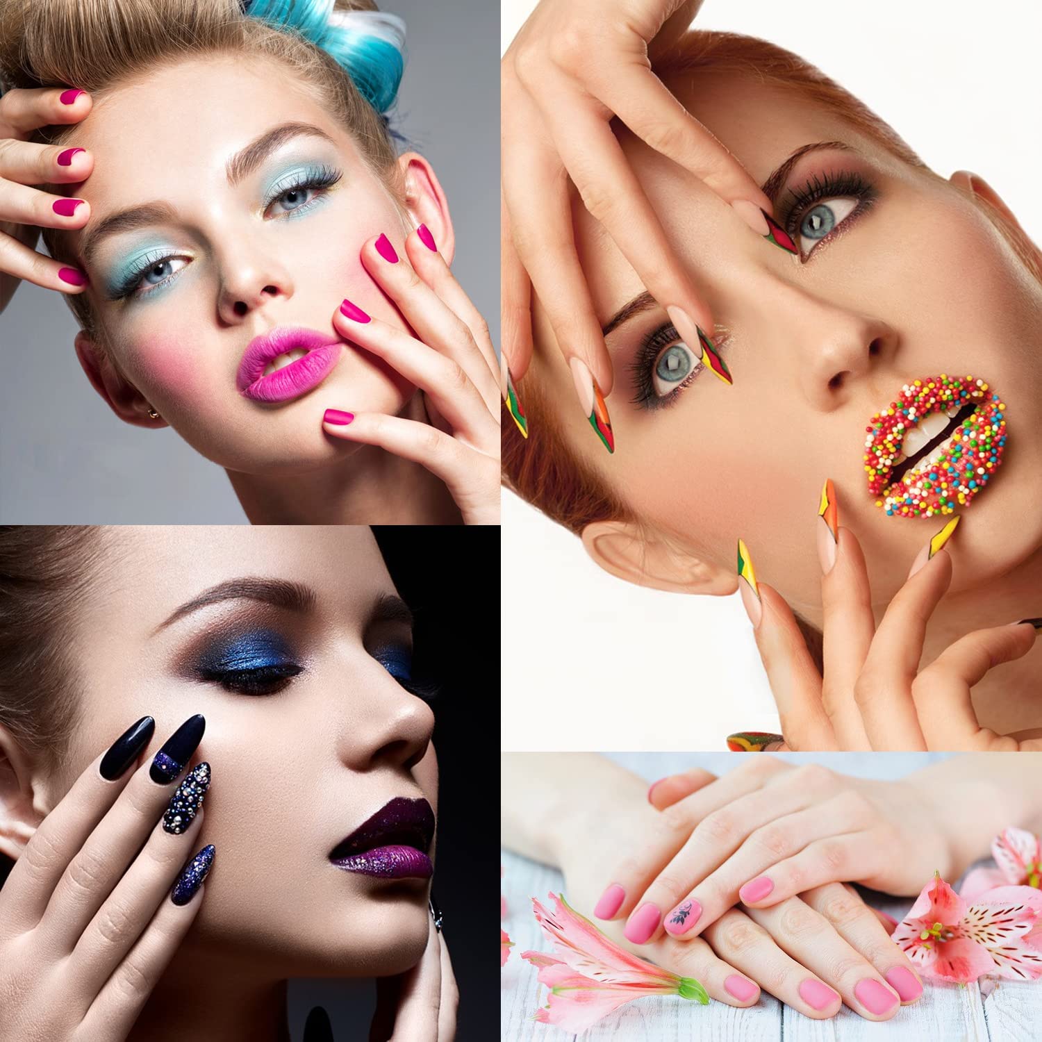 NAUXIU Juego de polvos acrílicos de 24 colores, polvo de uñas acrílico para uñas en polvo acrílico, diseño de arte, regalos de Navidad para mujeres