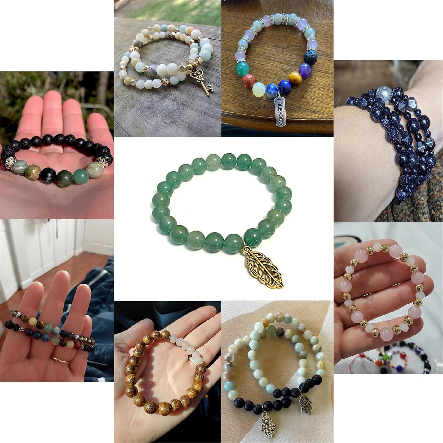38 cuentas de piedras preciosas de turmalina negra natural AAAA de 0.394 pulgadas (0.394 in), cuentas redondas sueltas para hacer joyas, pulseras y
