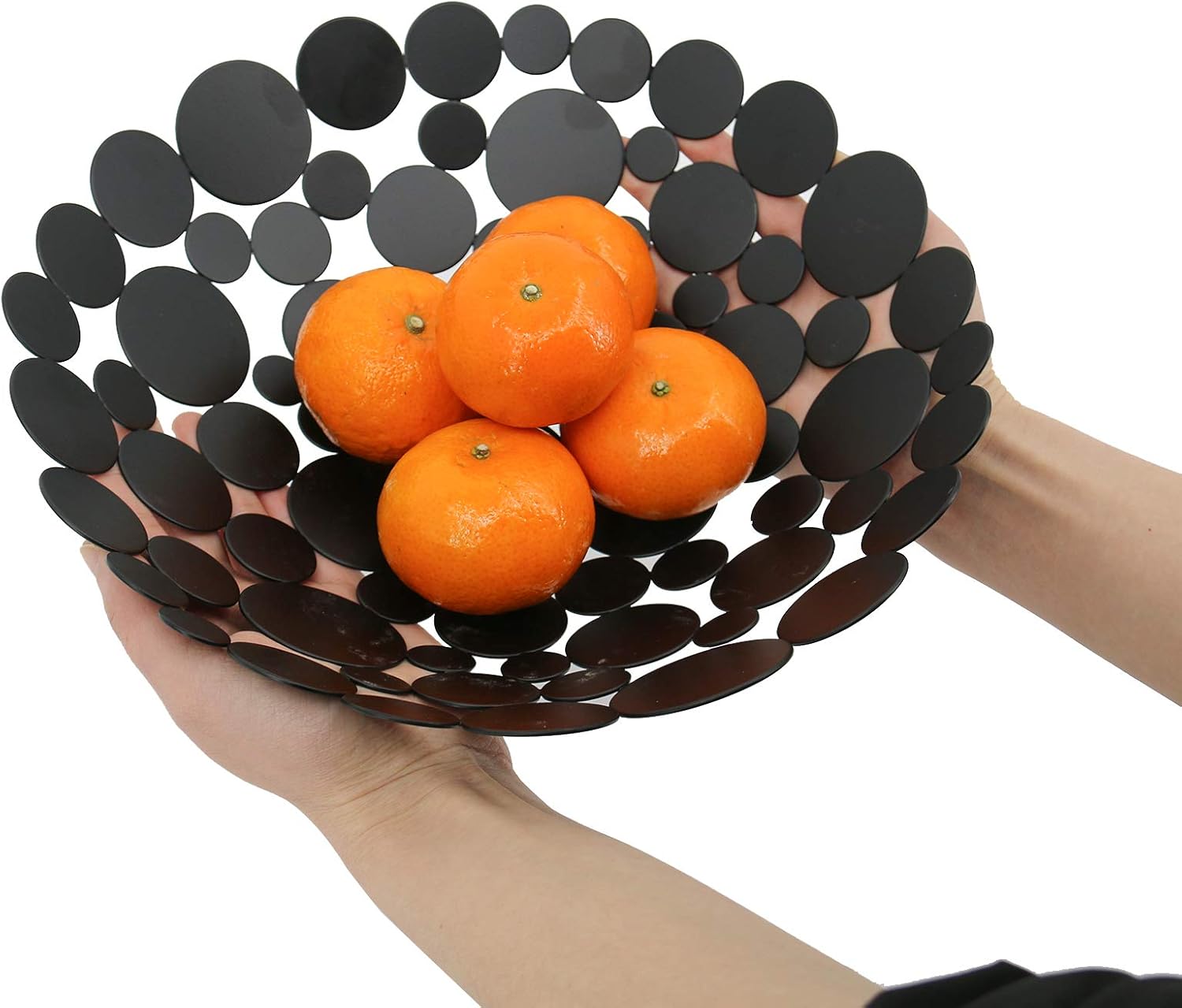 Frutero de metal decorativo para frutero, 11.6 pulgadas, cuenco redondo grande para colocar en la encimera, soporte para frutas para decoración del