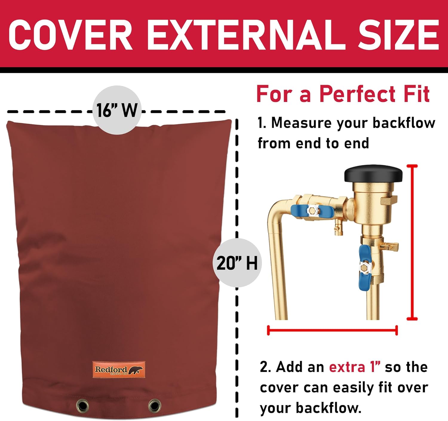 Redford Supply Co. Cold Snap – Cubierta aislante de doble pared de algodón para prevención de reflujo (5 F) – Cubiertas para rociadores para