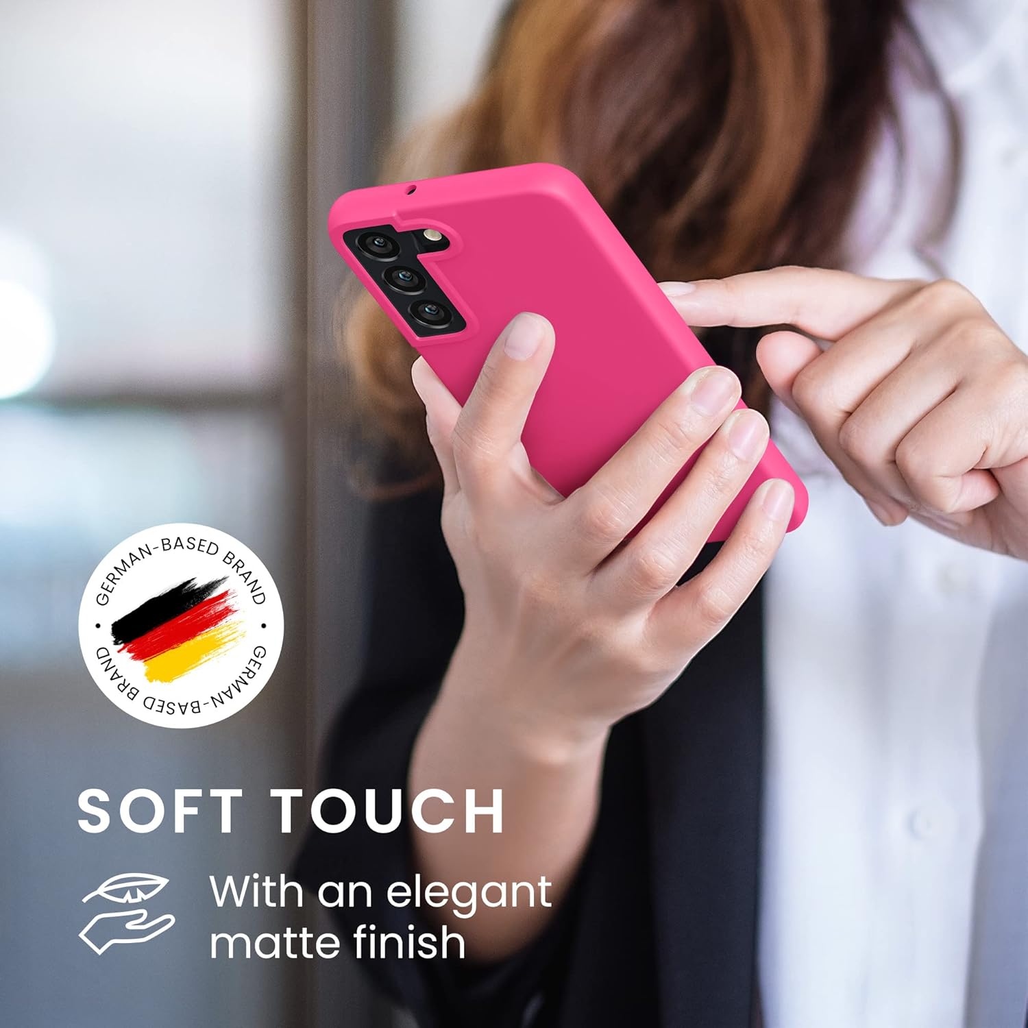 kwmobile Funda compatible con Samsung Galaxy S22 – Funda protectora de silicona TPU suave y delgada – Rosa neón