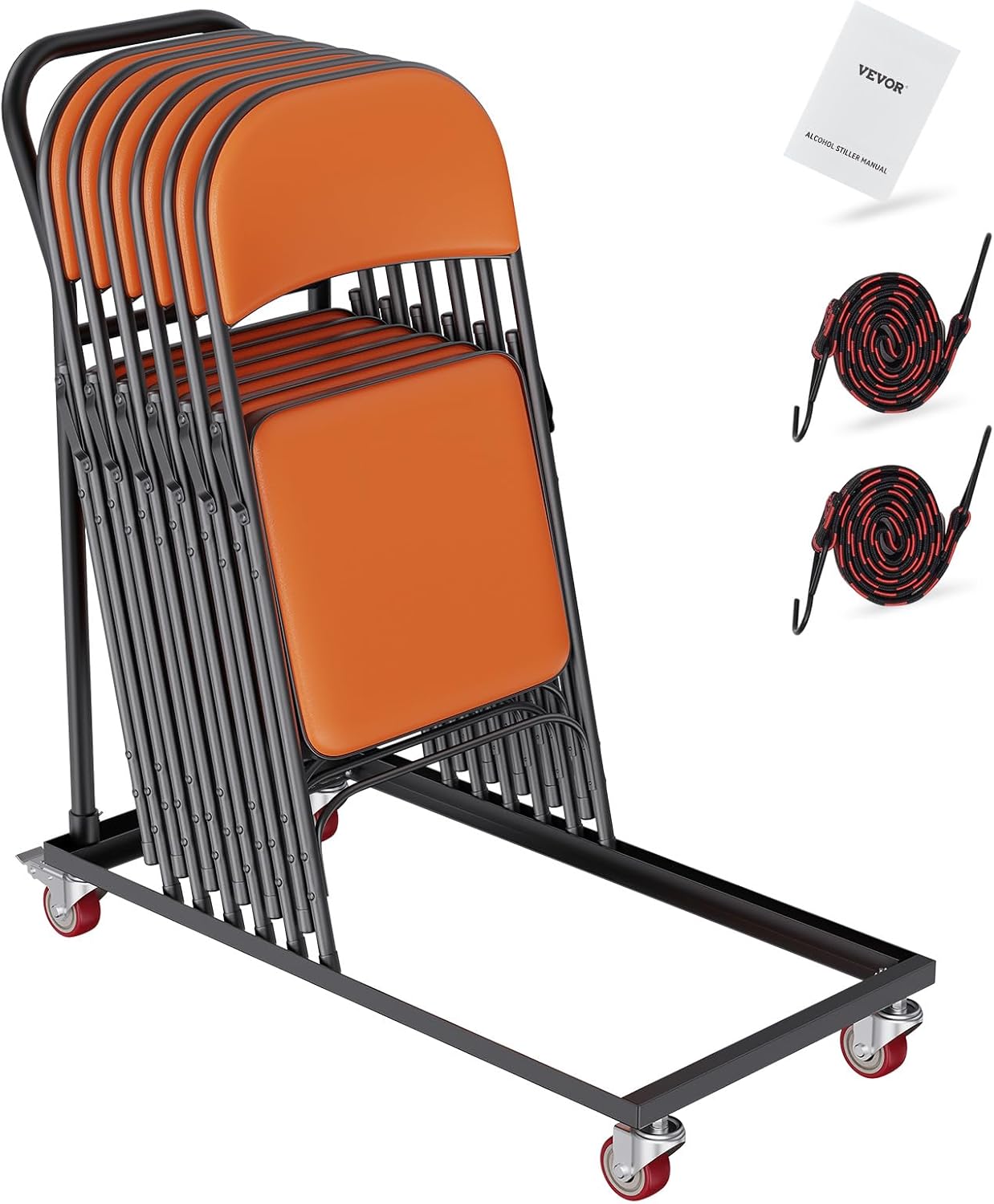 VEVOR Carrito de almacenamiento vertical de acero en forma de L, 39 pulgadas de largo x 21 pulgadas de ancho x 42.9 pulgadas de alto, carrito de