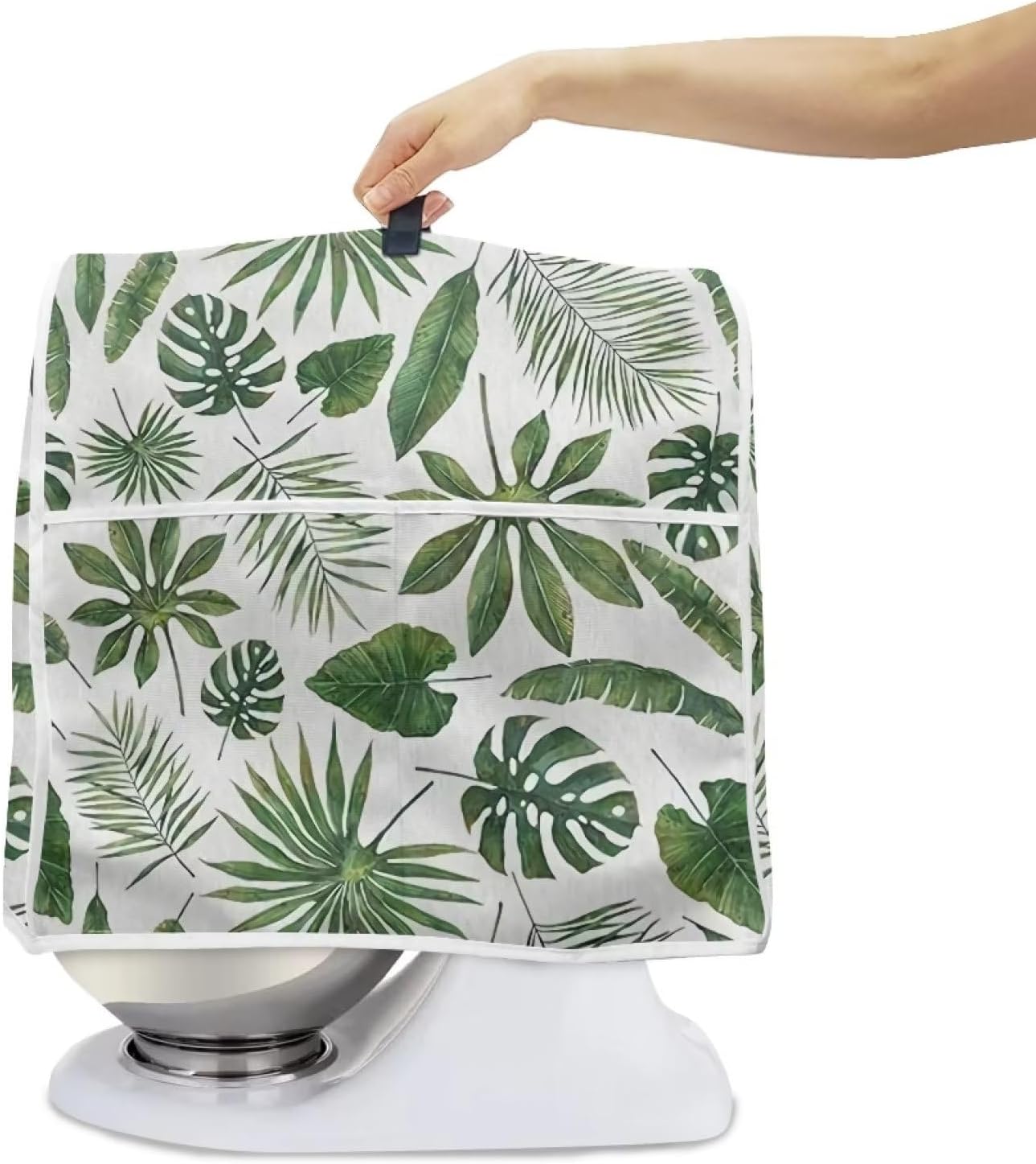 Fundas para batidora de pie de hojas tropicales para cabezal inclinable y modelos de elevador de tazón, cubierta lavable para electrodomésticos de