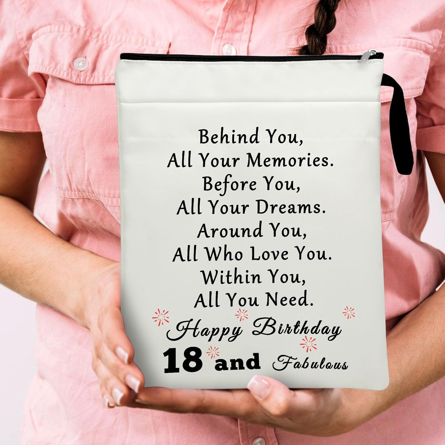Regalos de feliz cumpleaños 18 para niña, funda de libro de libros de 18 años, bolsa protectora para libros de bolsillo, amantes de los libros,
