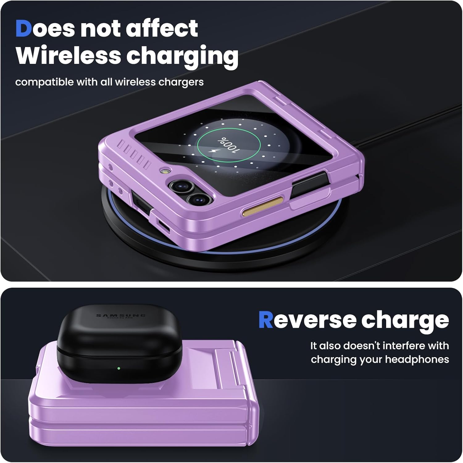 Funda a prueba de golpes para Galaxy Z Flip 5, Z Flip 5 con protección de bisagra y protector de pantalla integrado, carcasa resistente de cuerpo
