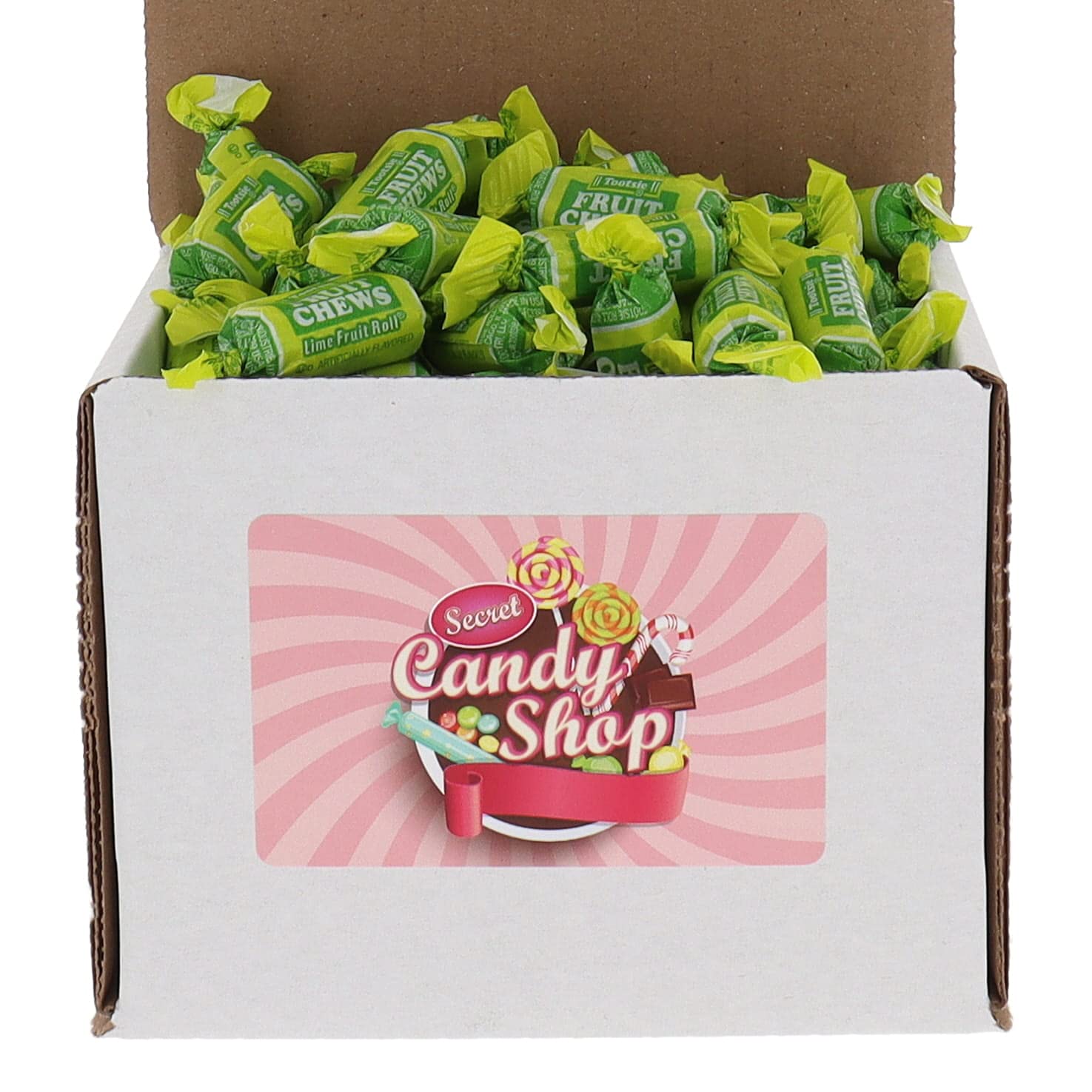 SECRET CANDY SHOP Tootsie – Caramelos masticables de frutas a granel en caja (envueltos individualmente) (lima, 1 libra)