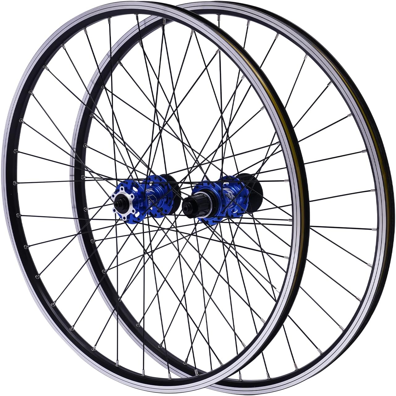 MTB – Juego de ruedas para bicicleta de 27.5 pulgadas, cubo de aleación de aluminio QR de 5 colores, llanta de frenos de disco de doble orificio de